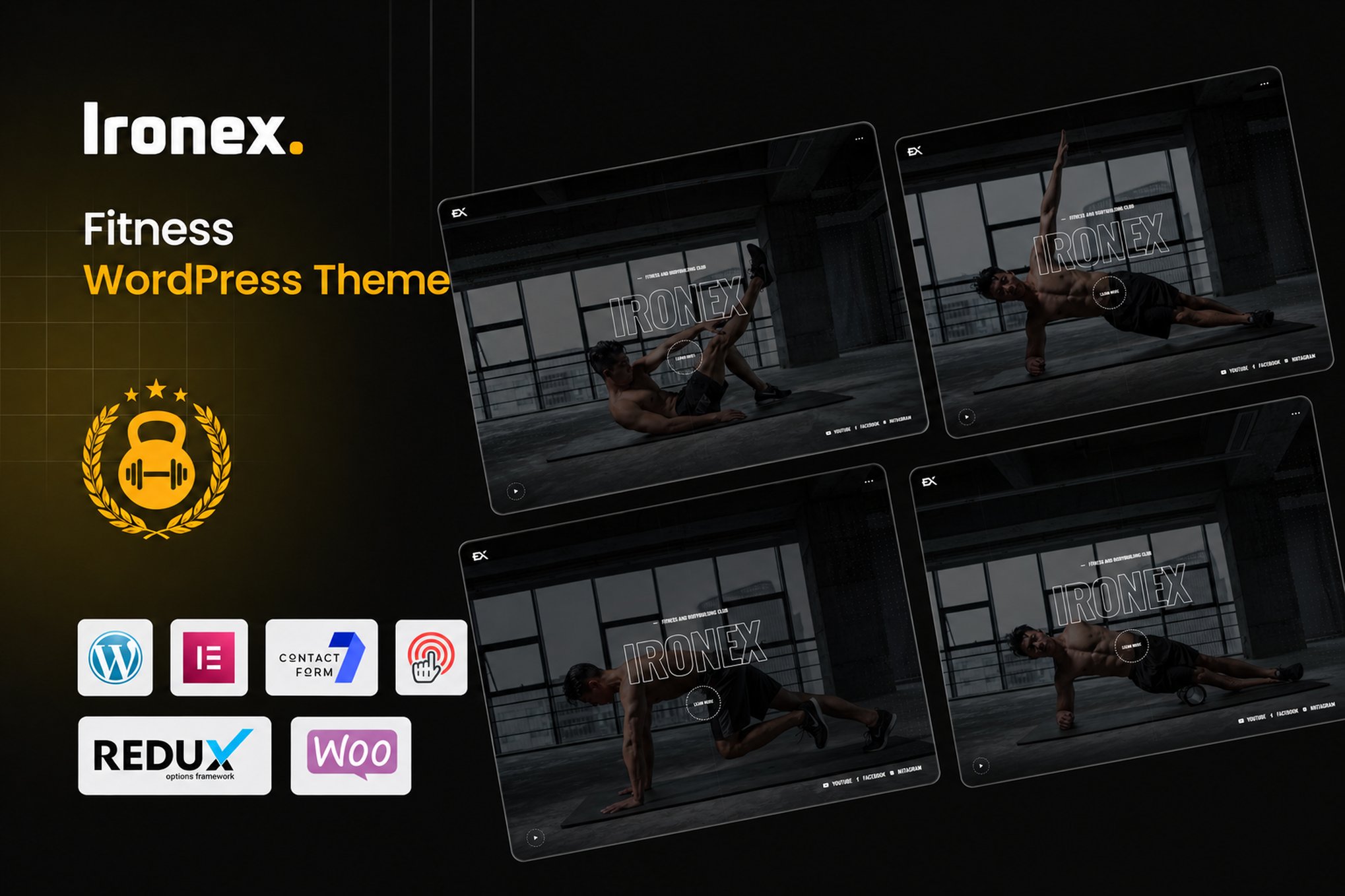 Ironex - Fitness WordPress Theme theme cover image