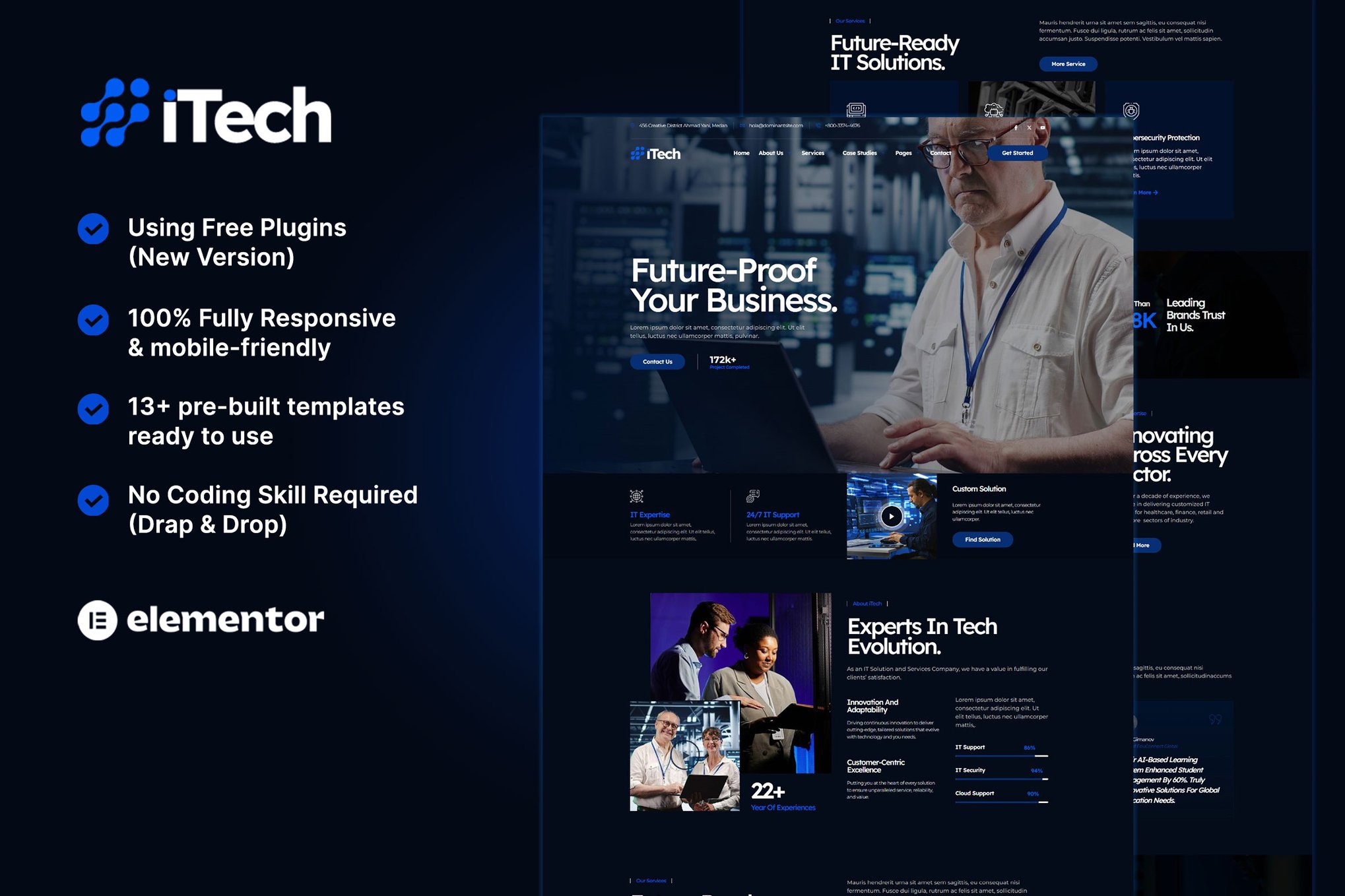 iTech - IT Solutions & Services Company Elementor Template Kit template kit cover image