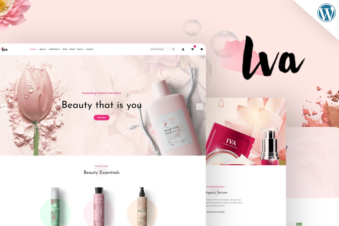 Iva – Beauty Cosmetics Shop WordPress Theme theme cover image
