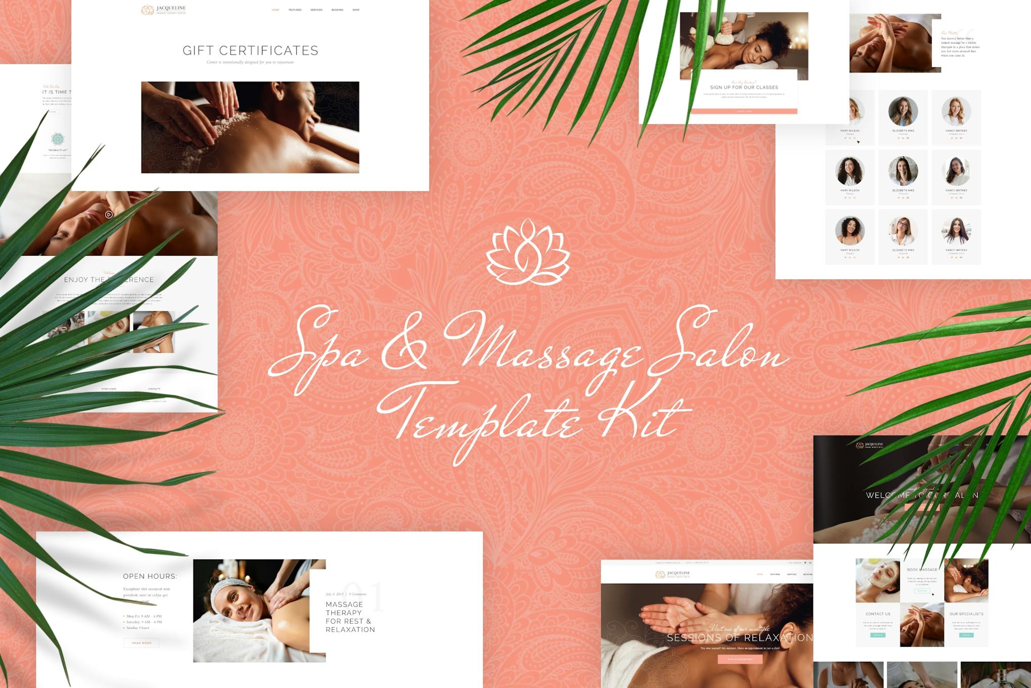 Jacqueline - Spa & Massage Salon Elementor Template Kit template kit cover image