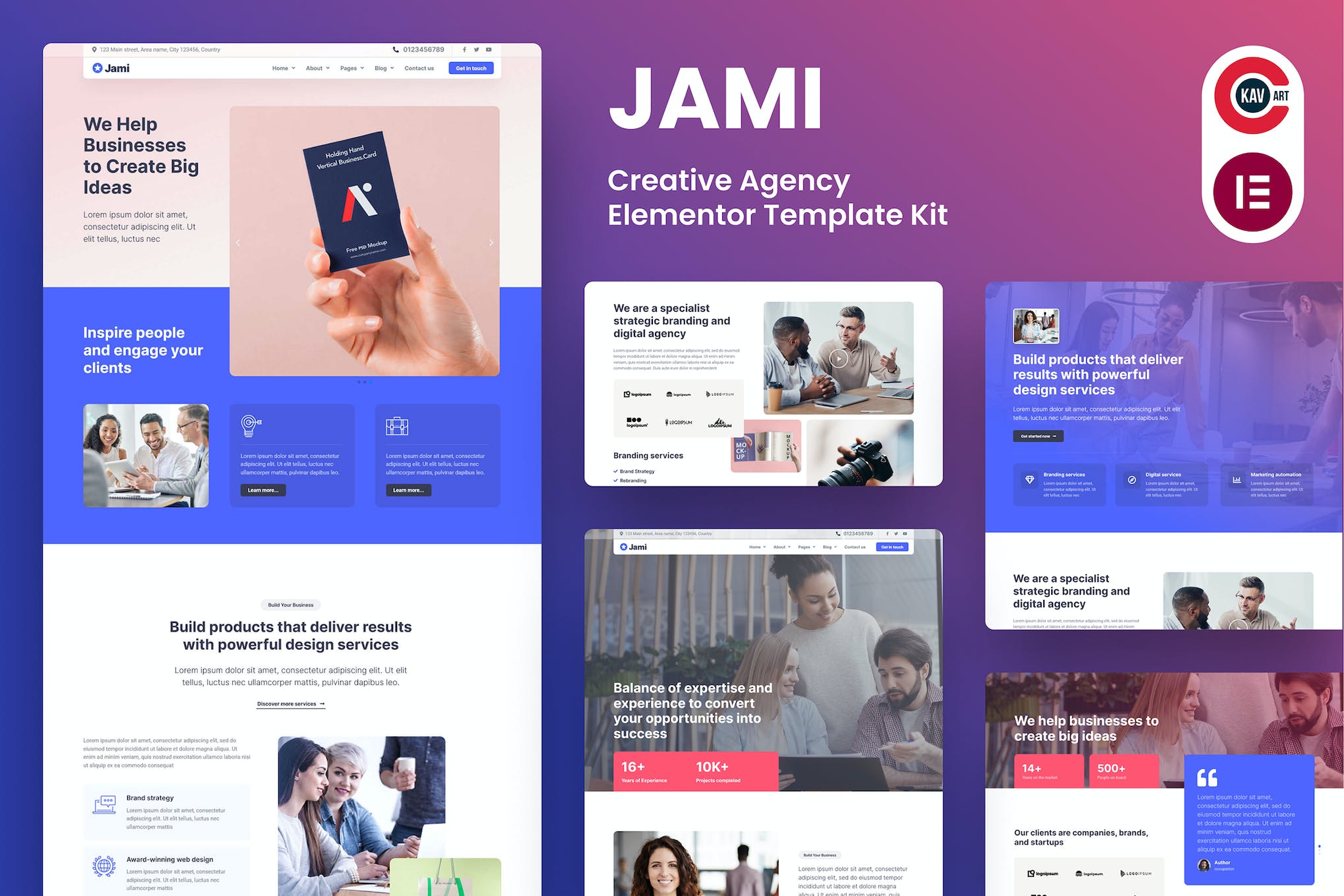 Jami - Creative Agency Elementor Template Kit template kit cover image