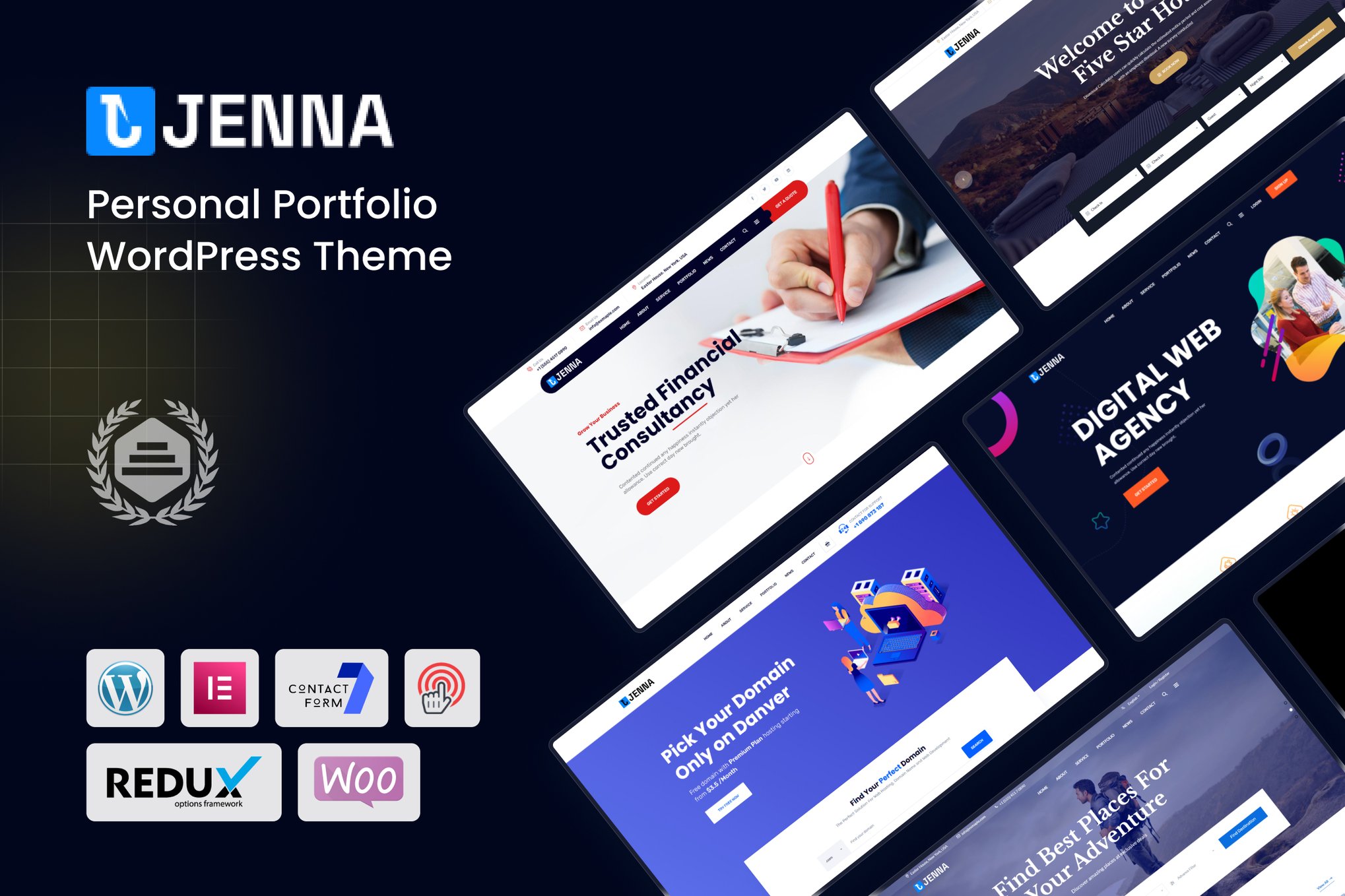 Jenna - Personal Portfolio WordPress Theme theme cover image