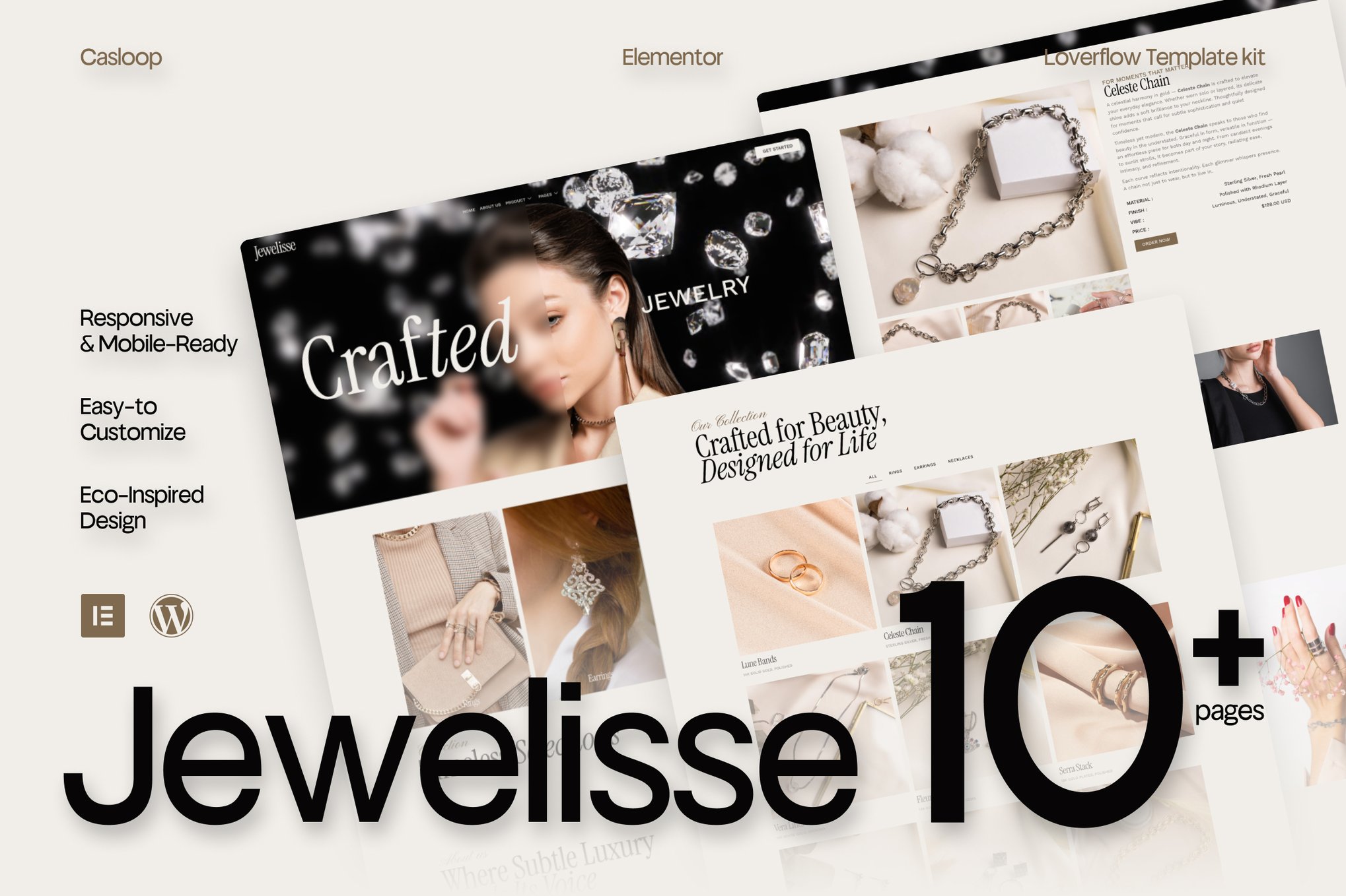 Jewelisse - Modern Luxury Jewelry Store Elementor Template Kit template kit cover image