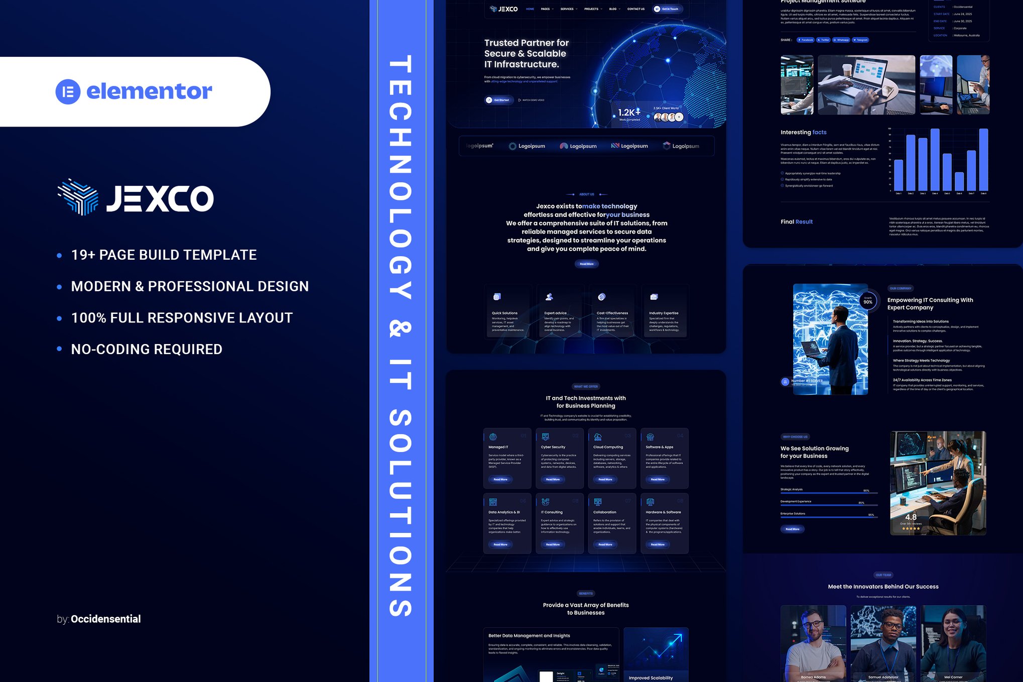 Jexco - Technology & IT Solutions Elementor Template Kit template kit cover image