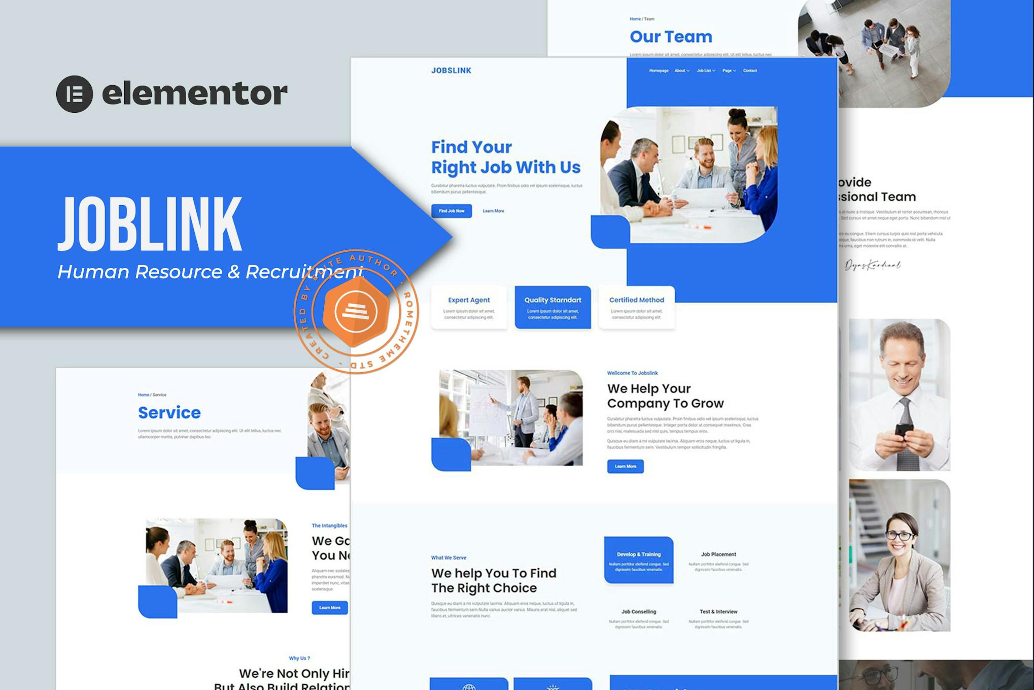 Jobslink – Human Resource & Recruitment Agency Elementor Template Kit template kit cover image
