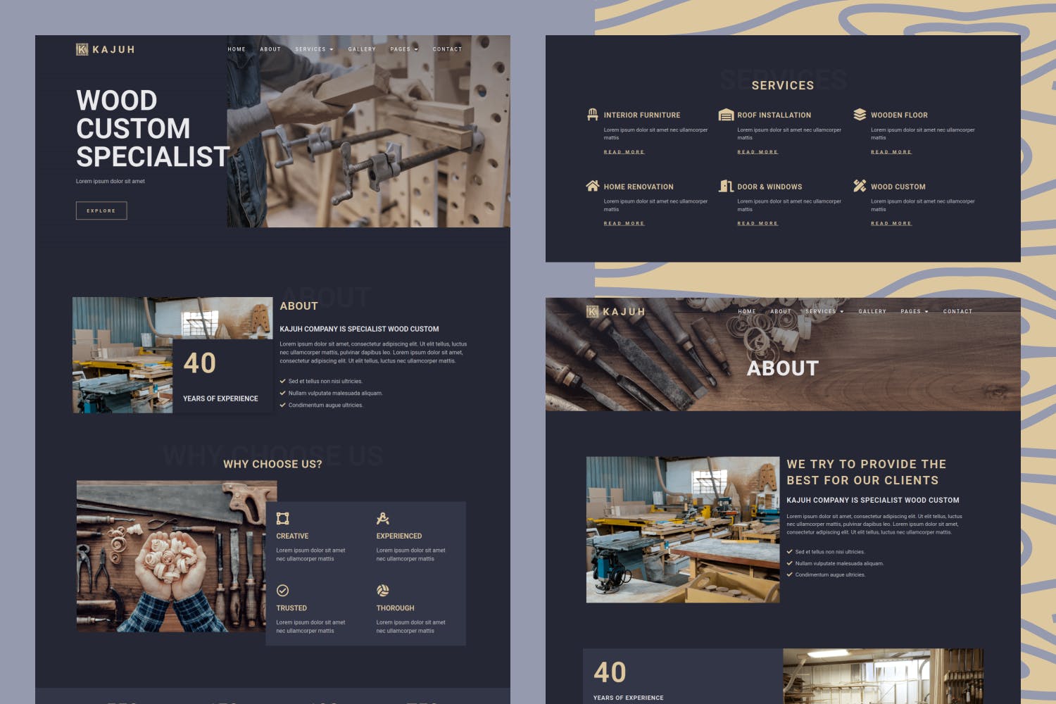 Kajuh - Carpenter Elementor Template kit template kit cover image