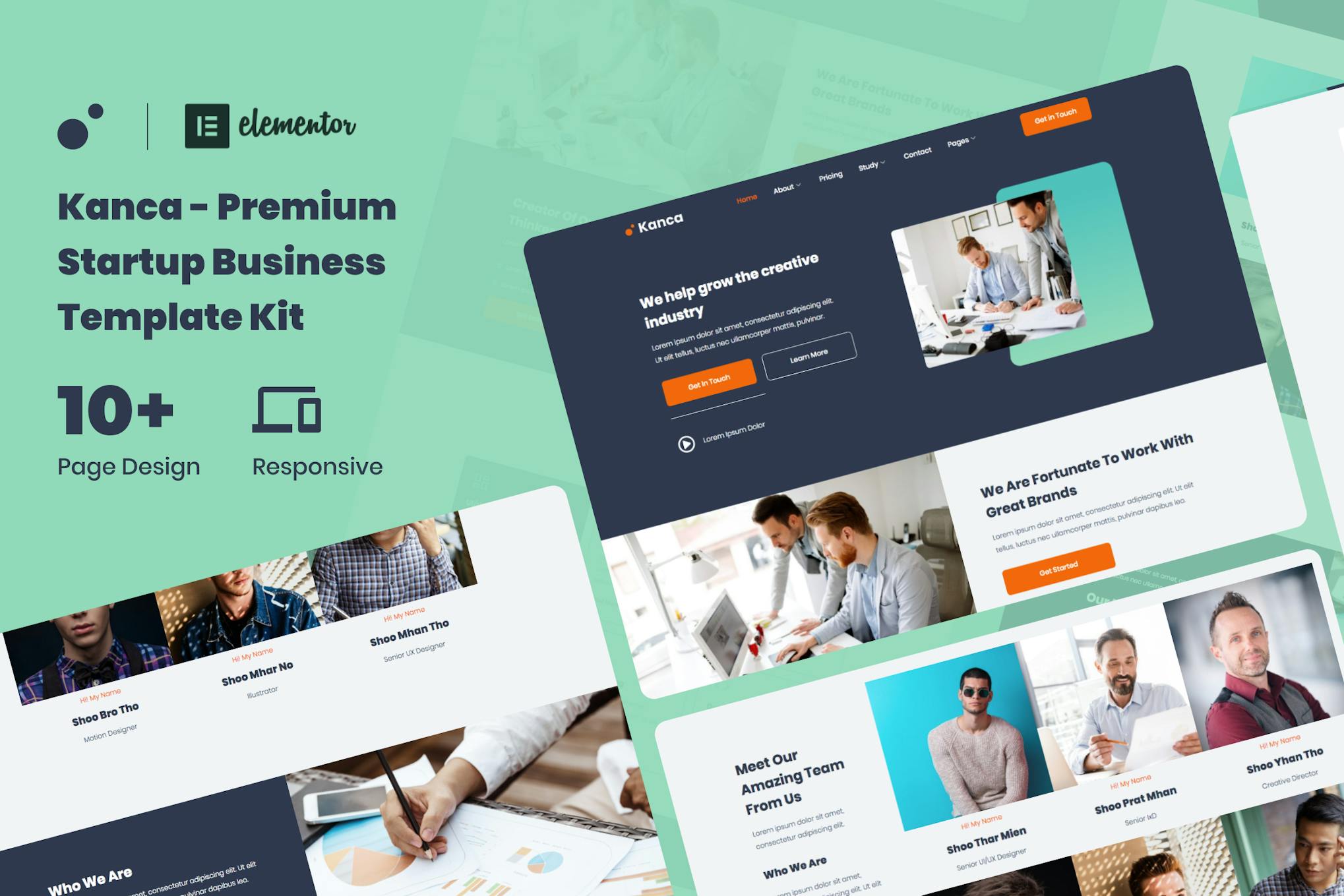 Kanca - Startup Business Consulting Elementor Template Kit template kit cover image