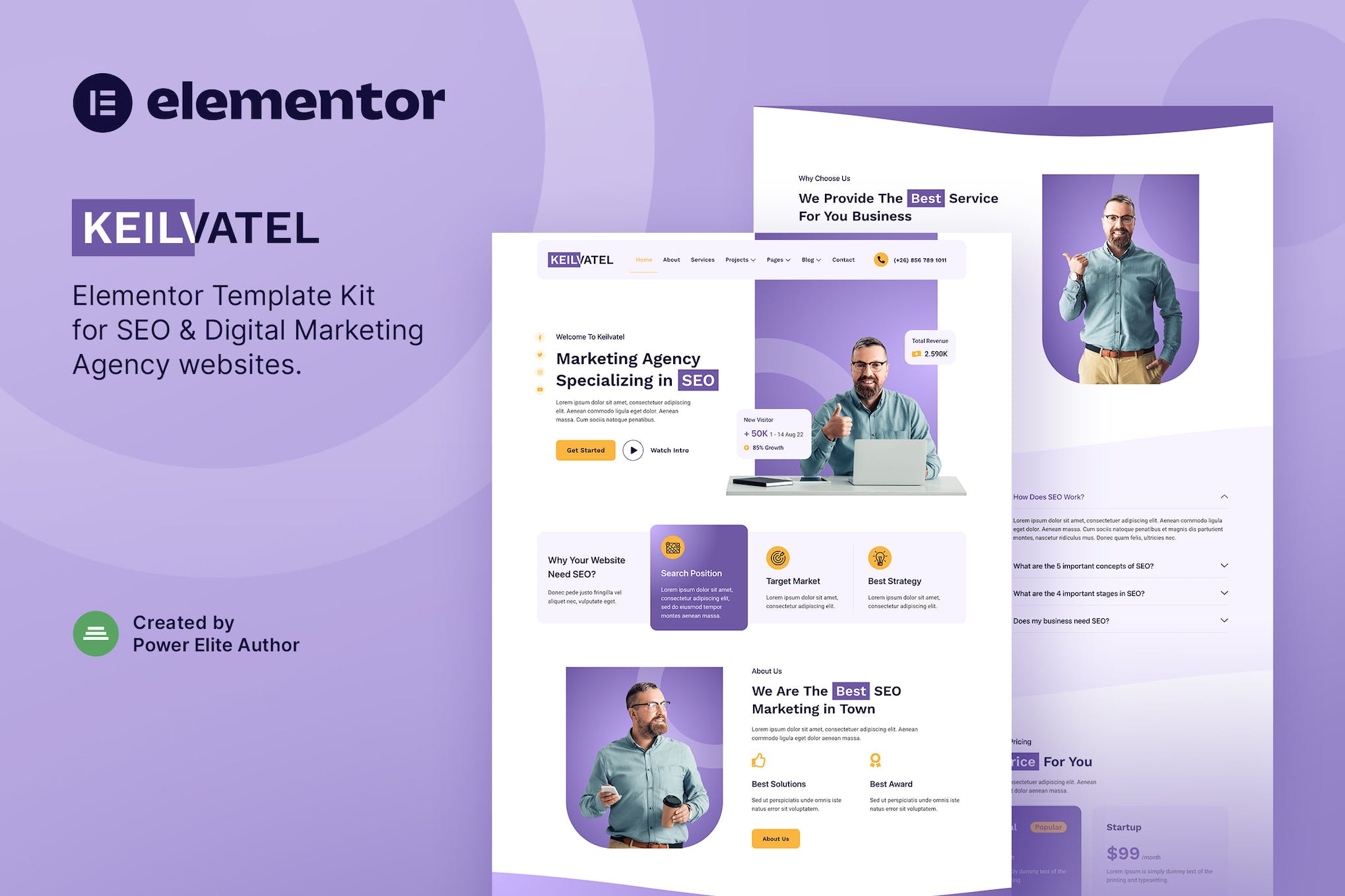 Keilvatel – SEO & Digital Marketing Agency Elementor Template Kit template kit cover image