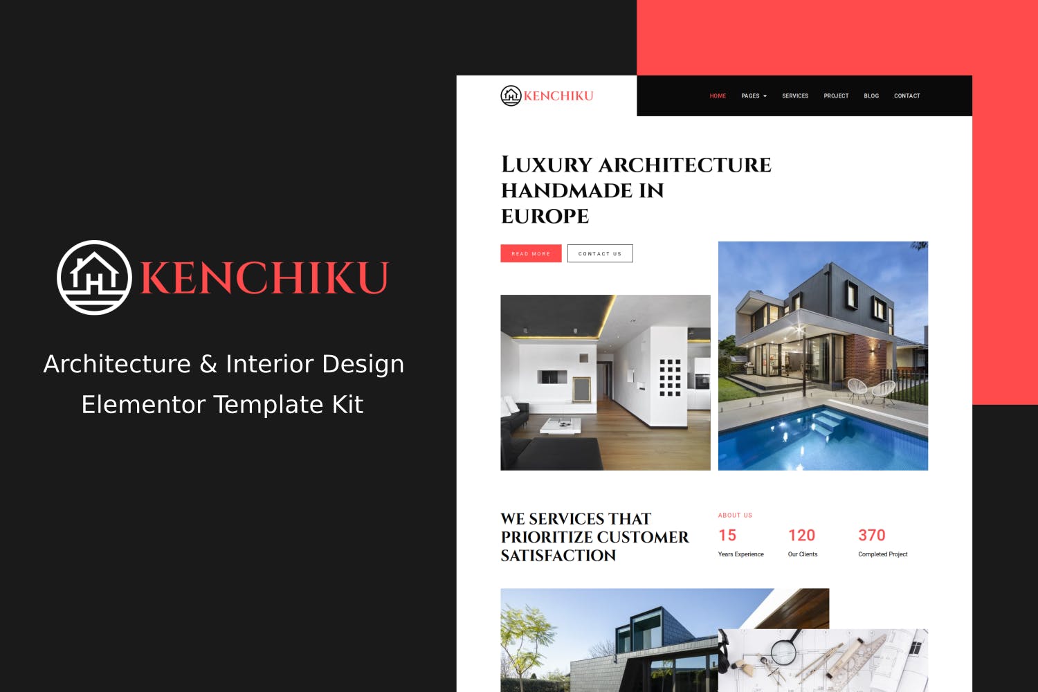 Kenchiku - Architecture & Interior Design Elementor Template Kit template kit cover image