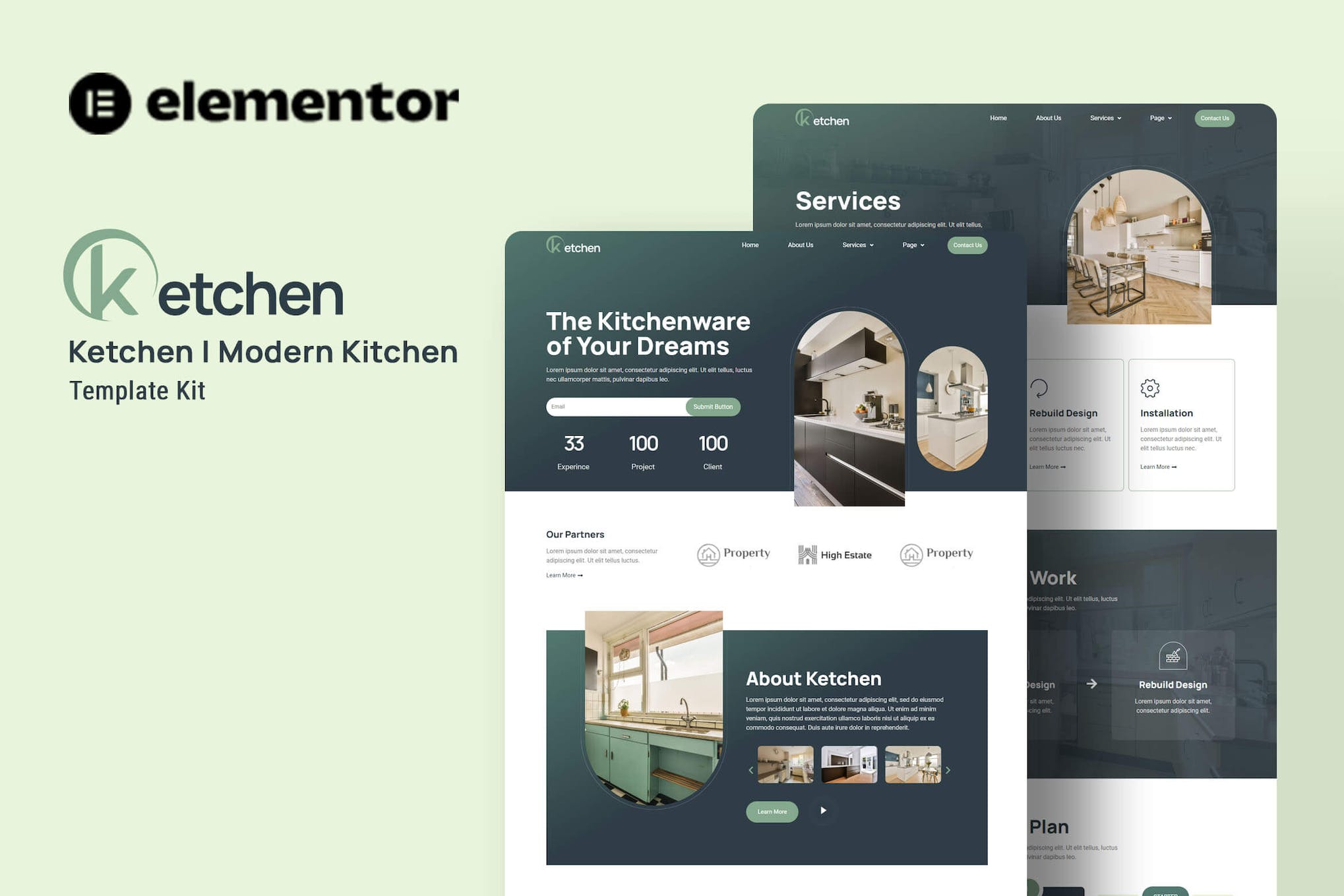Ketchen - Modern Kitchen Elementor Template Kit template kit cover image