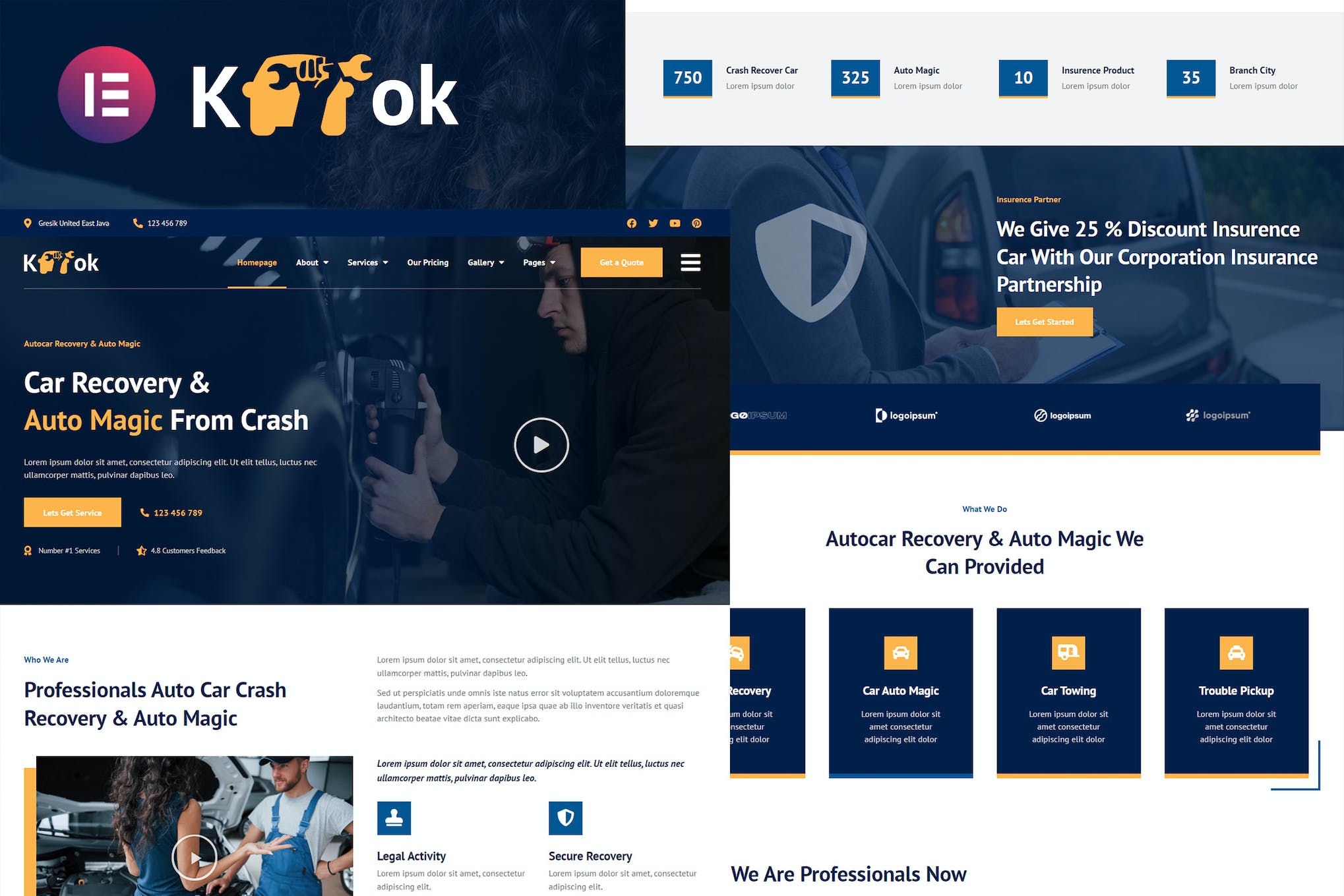 Ketok - Auto Detailing & Repair Business Elementor Pro Template Kit template kit cover image