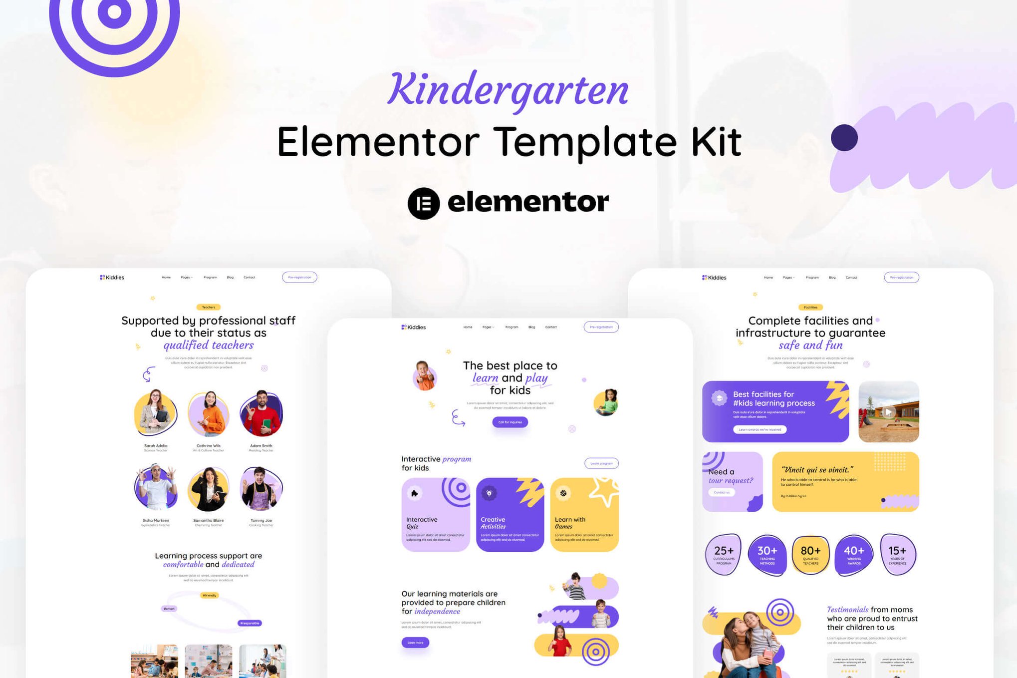 Kiddies - Kindergarten Elementor Template Kit template kit cover image