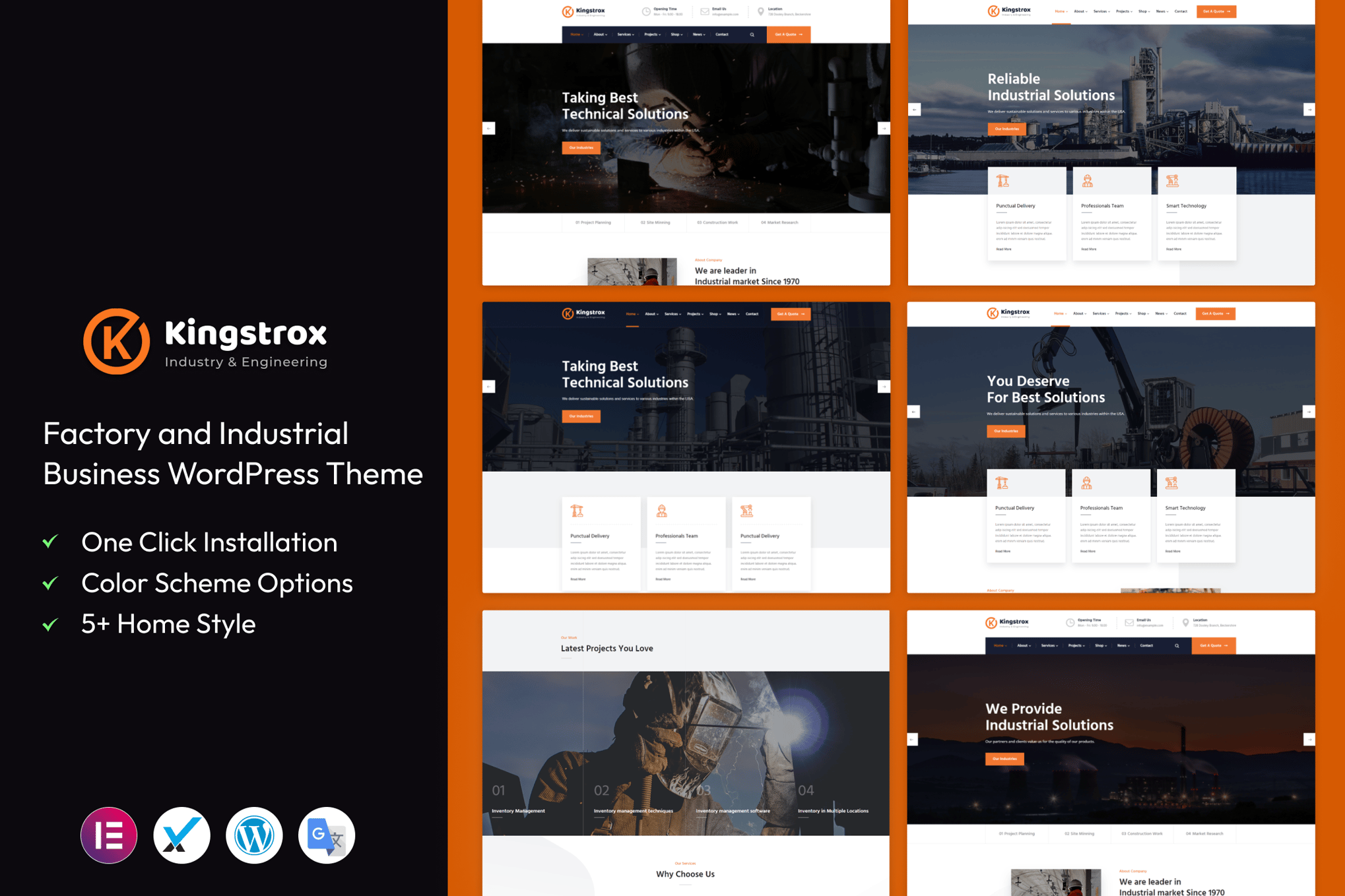 Kingstrox - Factory and Industrial WordPress Theme theme cover image