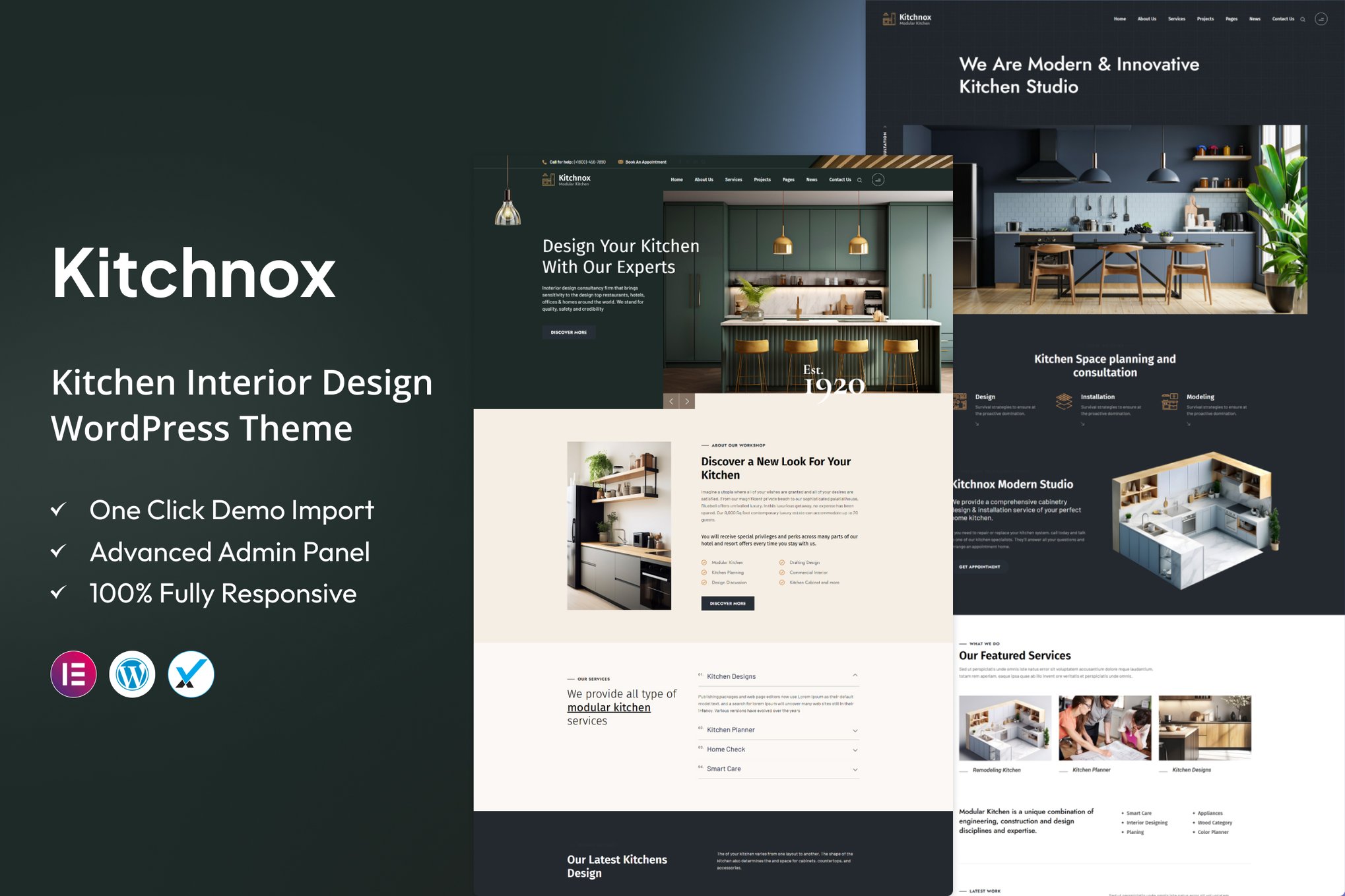 Kitchnox - Kitchen Interior Design WordPress Theme theme cover image