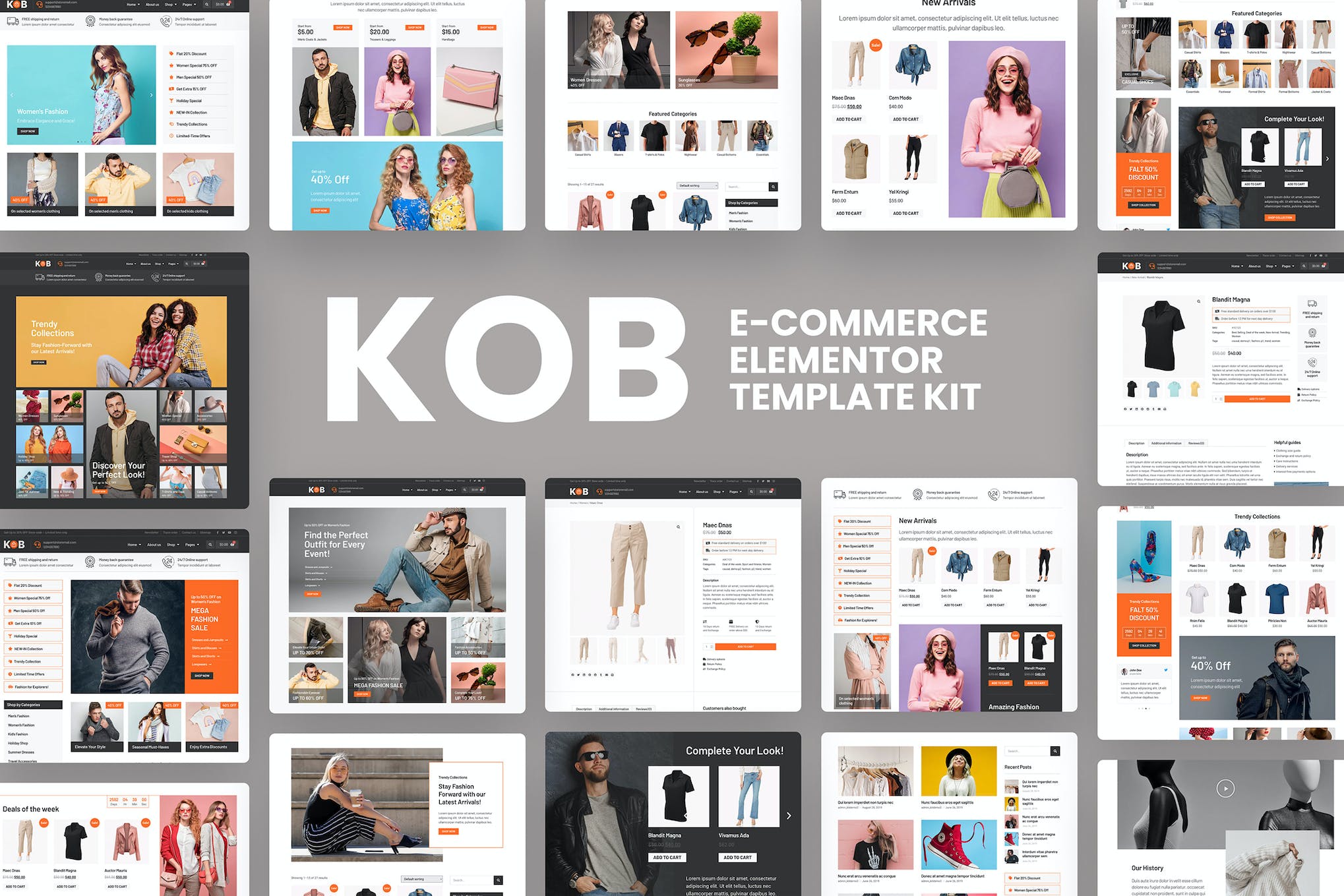 Kob - E-Commerce Elementor Pro Template Kit template kit cover image