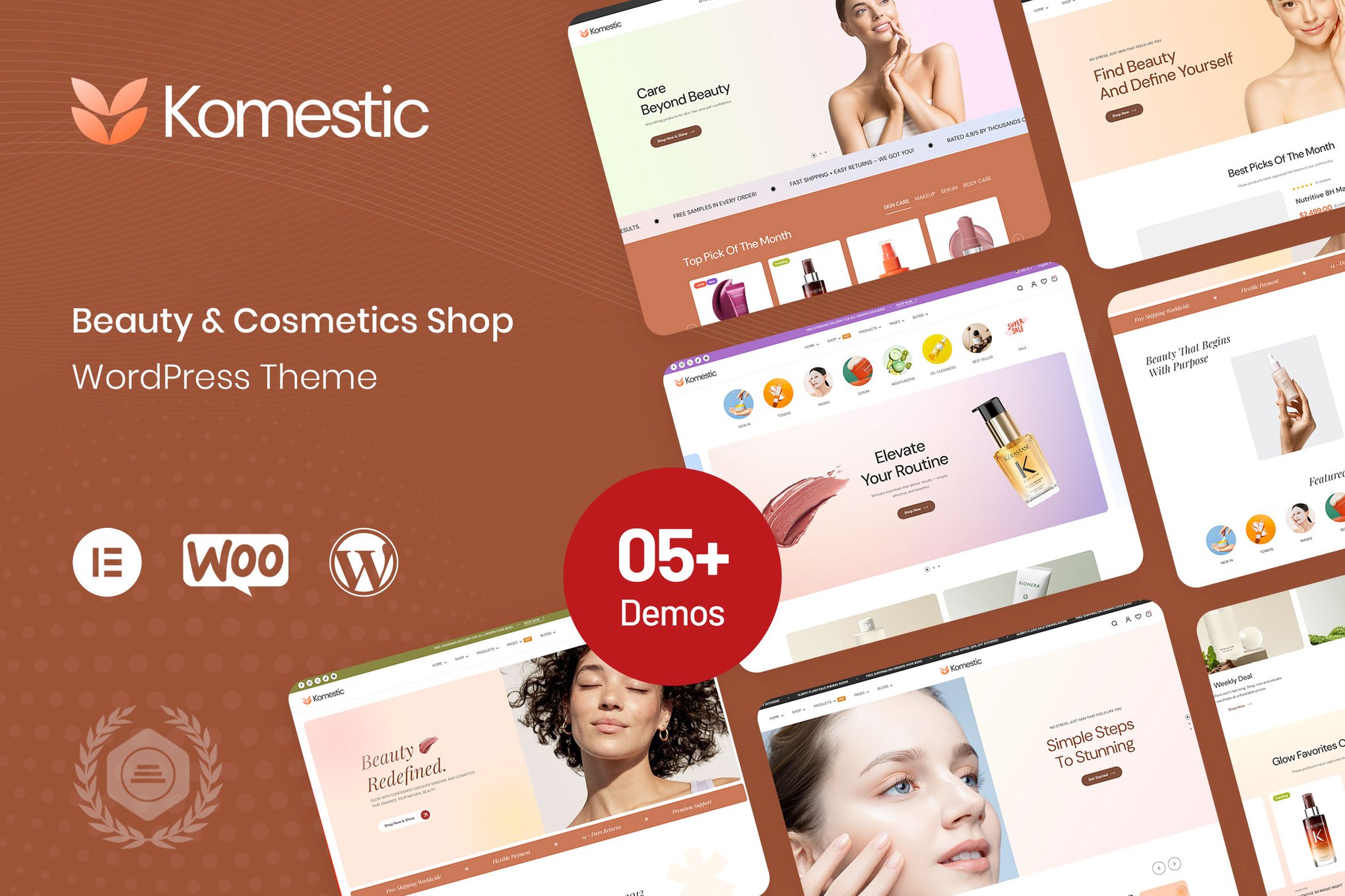 Komestic - Beauty & Cosmetics Shop WordPress Theme theme cover image