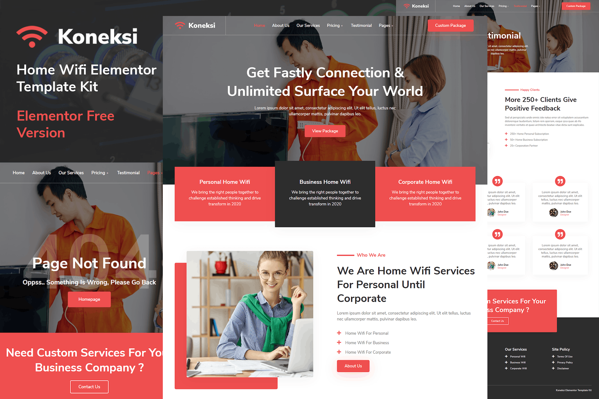 Koneksi - Home Wifi Internet Services Elementor Template Kit template kit cover image