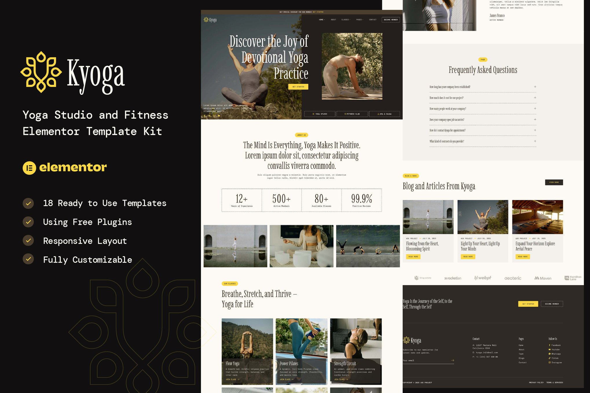 Kyoga - Yoga Studio & Fitness Elementor Template Kit template kit cover image