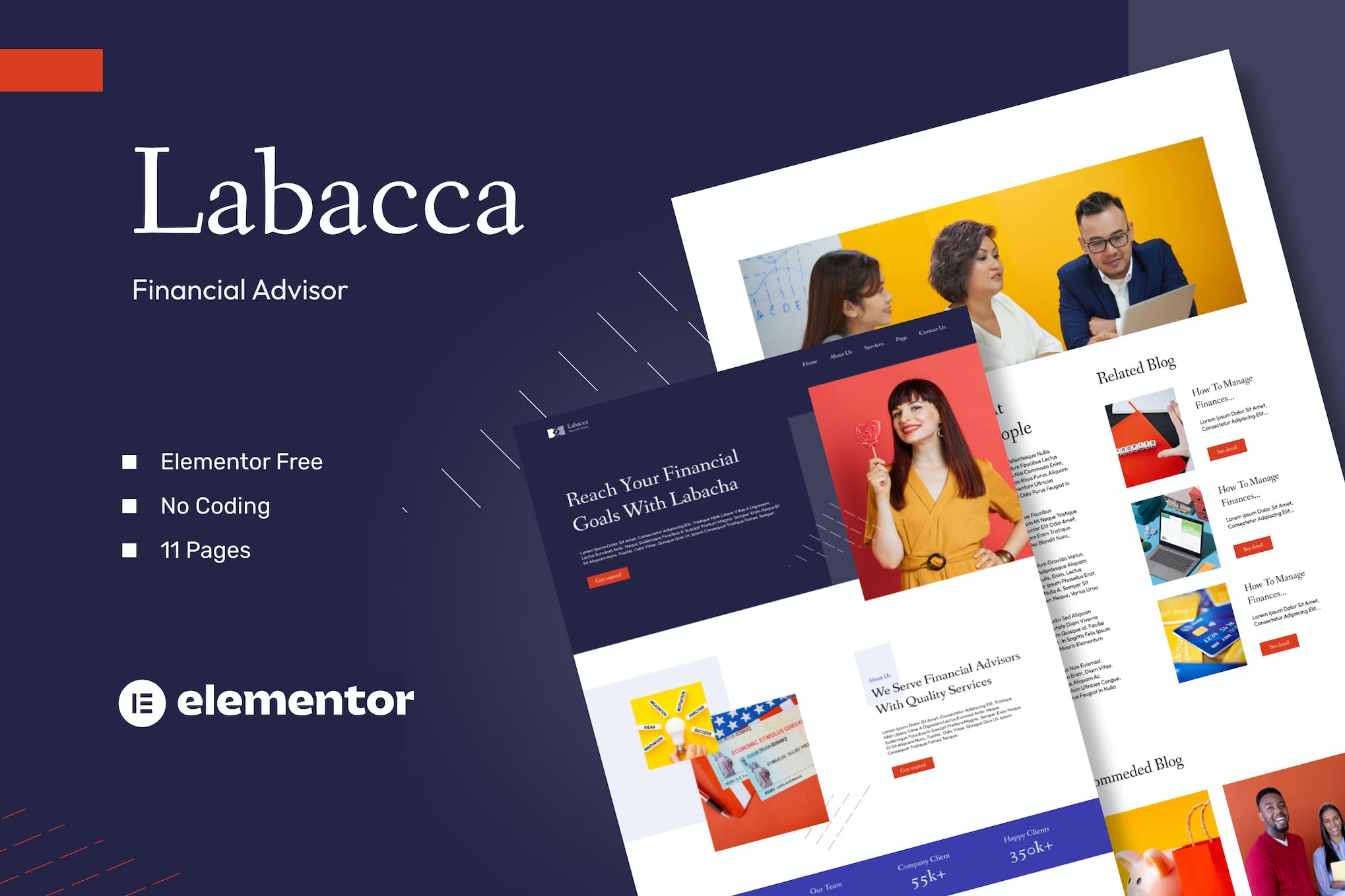 Labacca - Financial Advisor Elementor Template Kit template kit cover image
