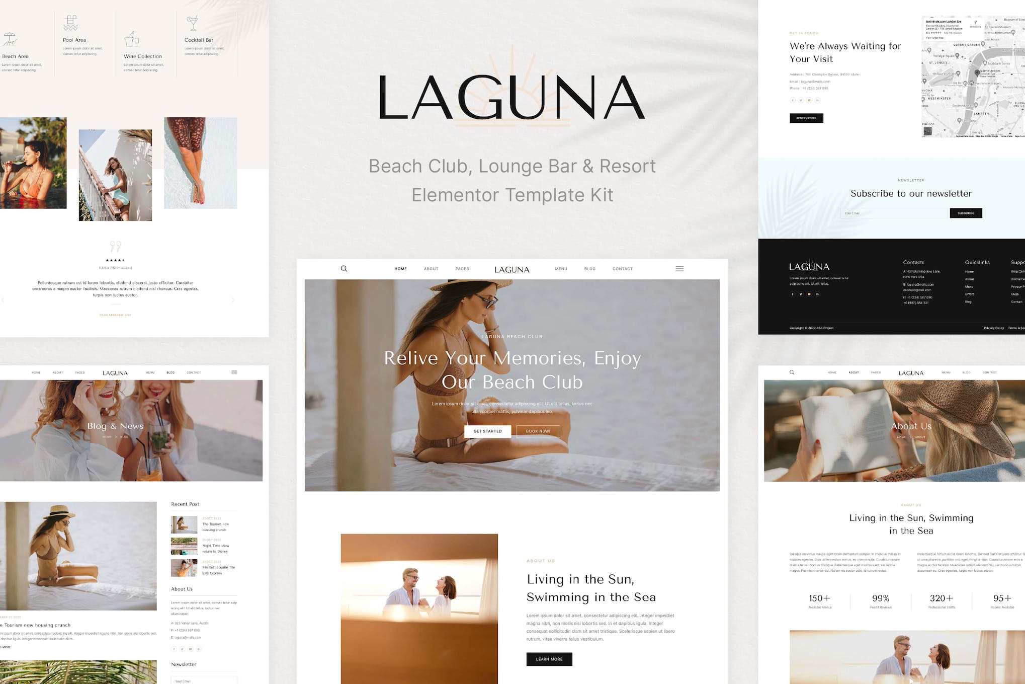 Laguna - Beach Club Lounge Bar & Resort Elementor Template Kit template kit cover image