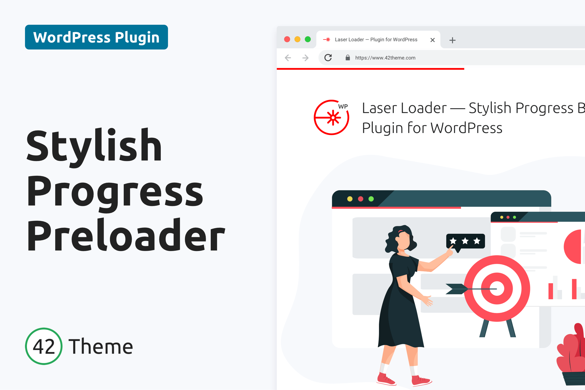 Laser Loader - Stylish Progress Bar Preloader plugin cover image
