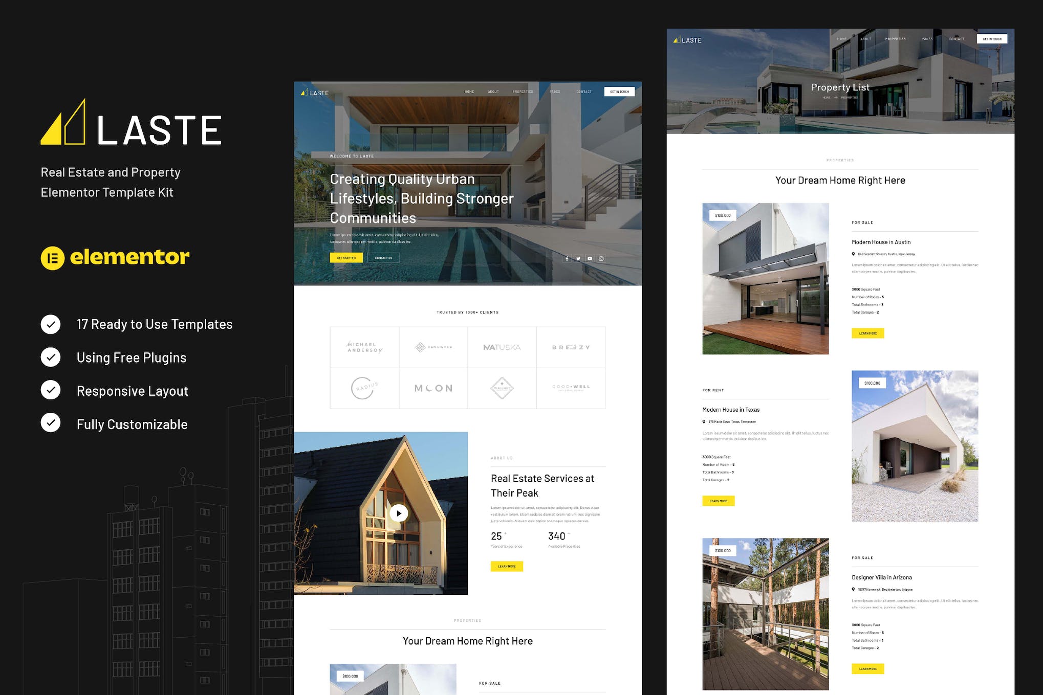 Laste - Real Estate & Property Elementor Template Kit template kit cover image