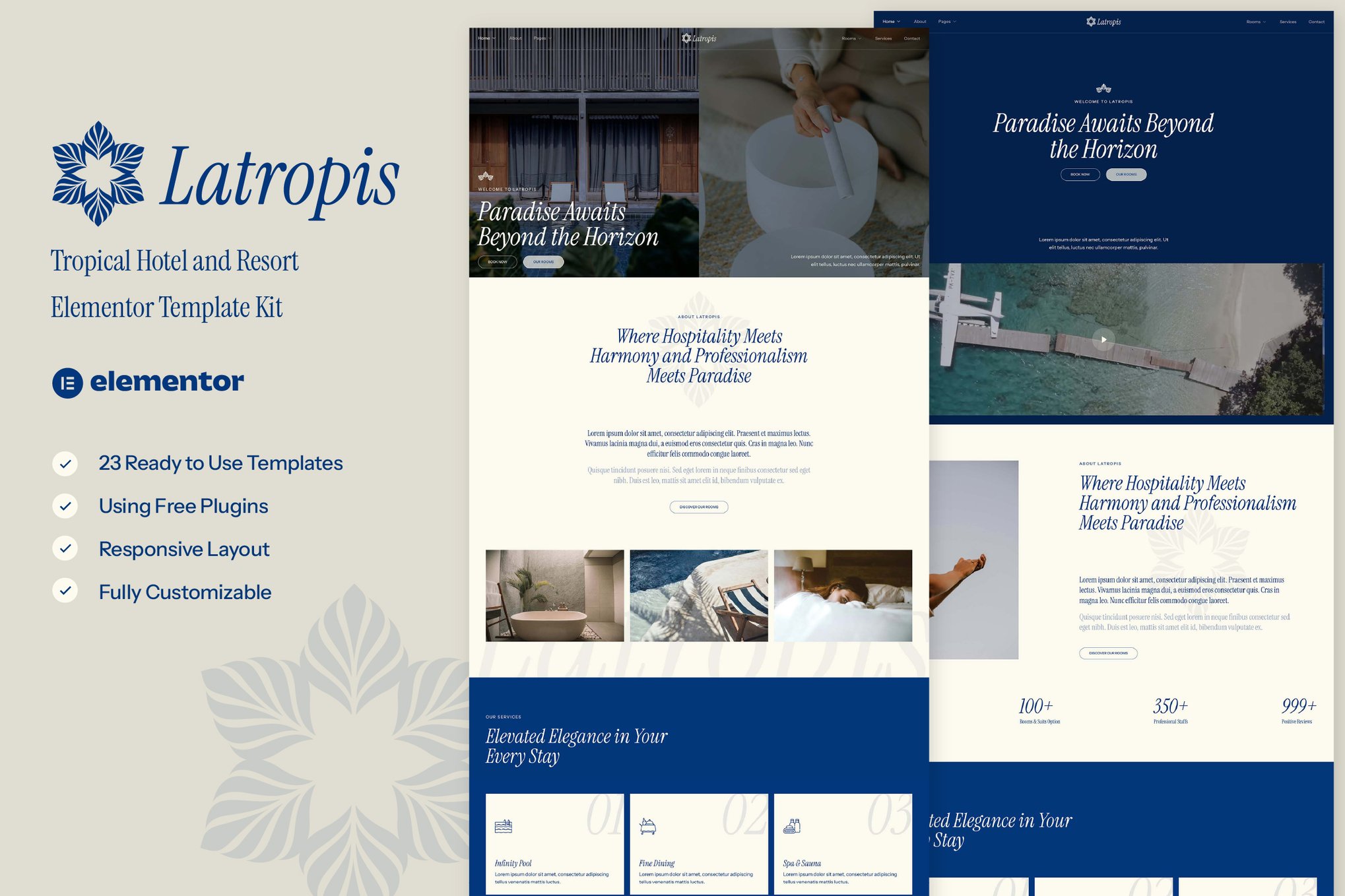 Latropis - Tropical Hotel & Resort Elementor Template Kit template kit cover image