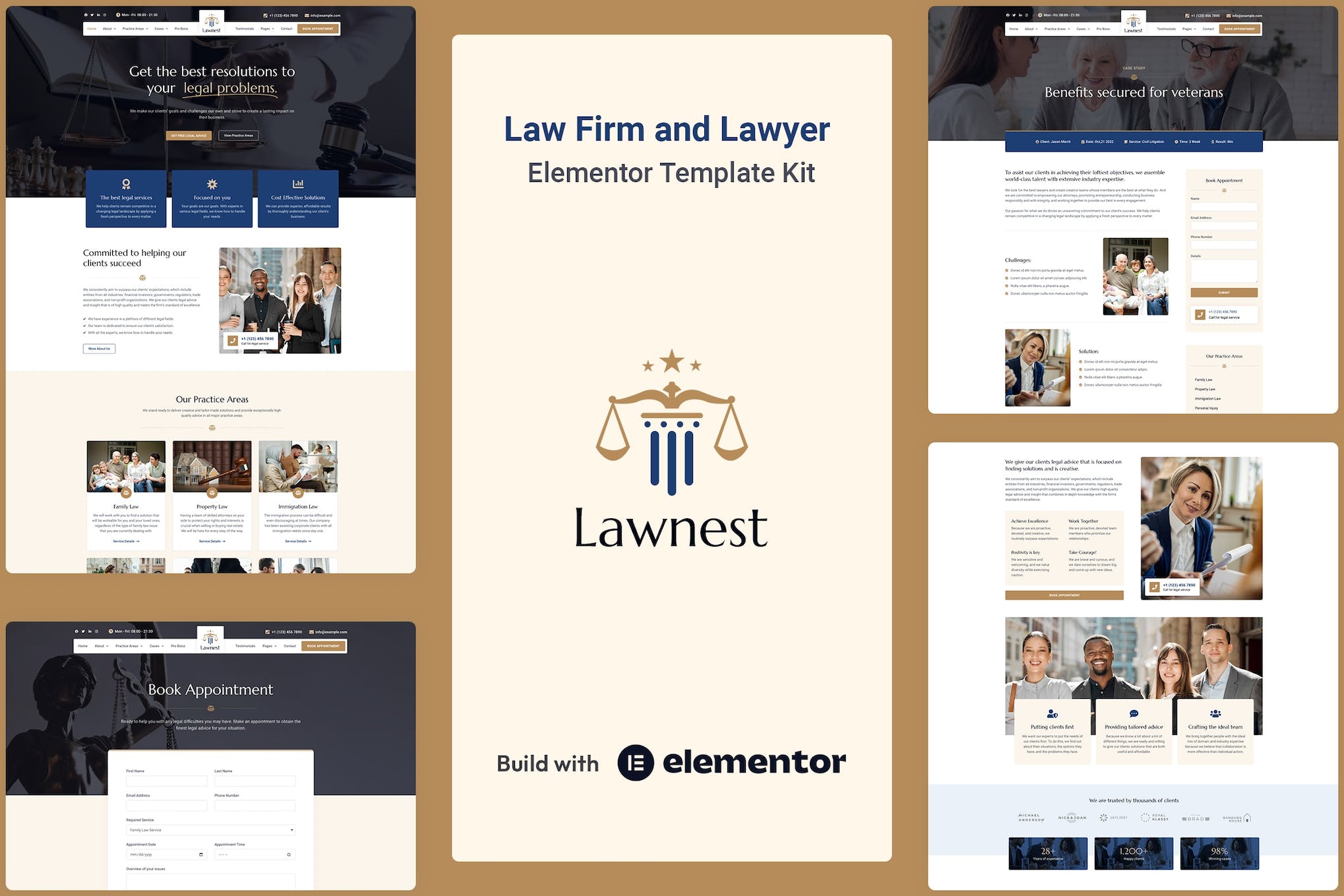 Lawnest - Law Firm & Lawyer Elementor Pro Template Kit template kit cover image
