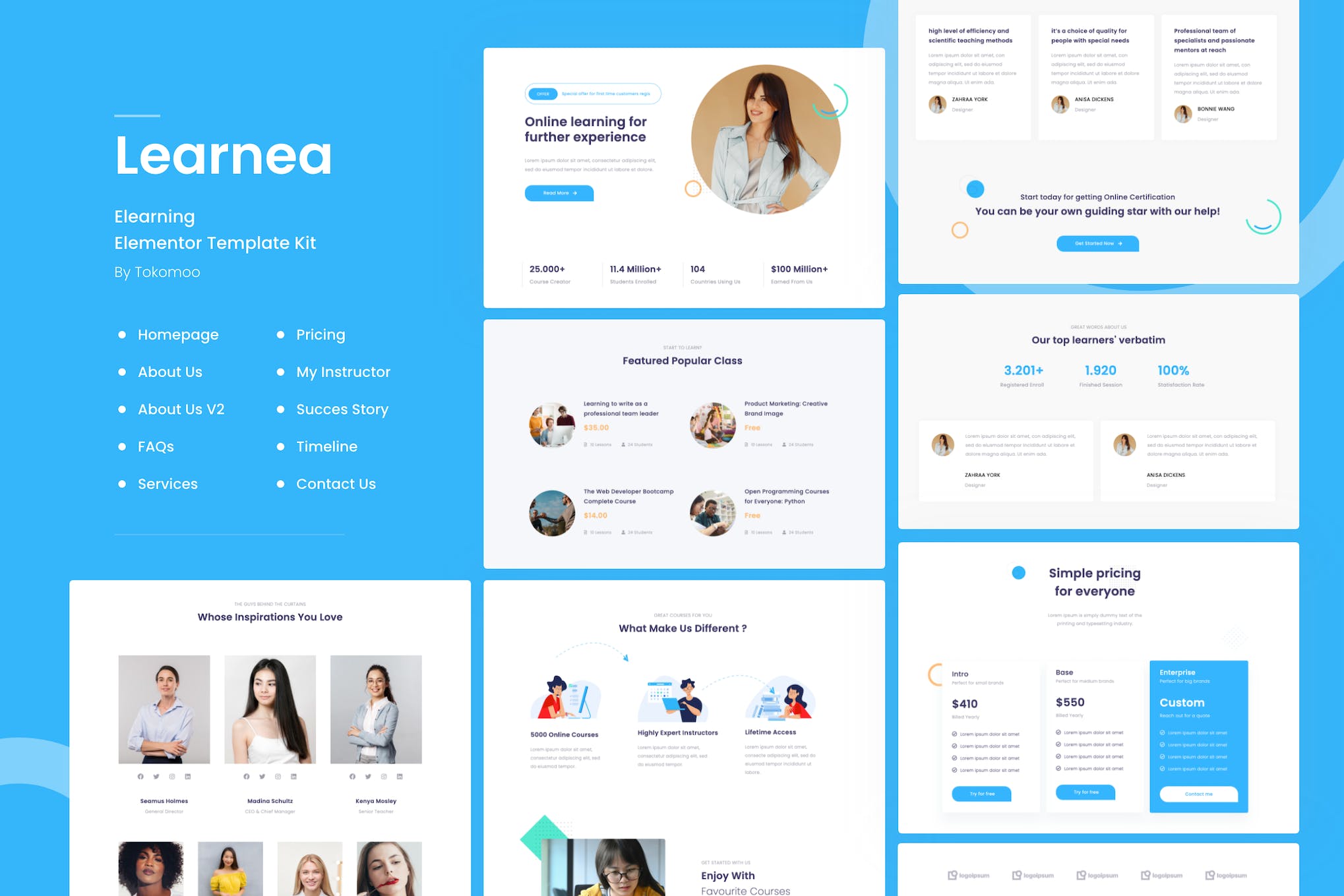 Learnera | e-Learning, School & University Elementor Template Kit template kit cover image