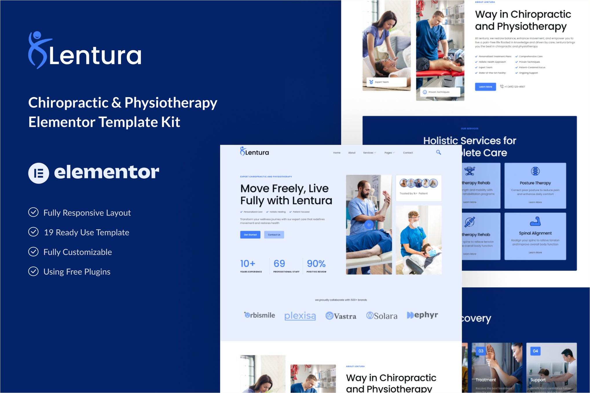 Lentura - Chiropractic & Physiotherapy Elementor Template Kit template kit cover image