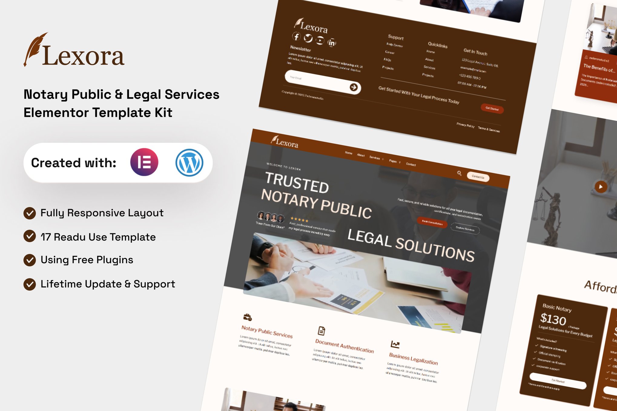 Lexora - Notary Public & Legal Services Elementor Template Kit template kit cover image