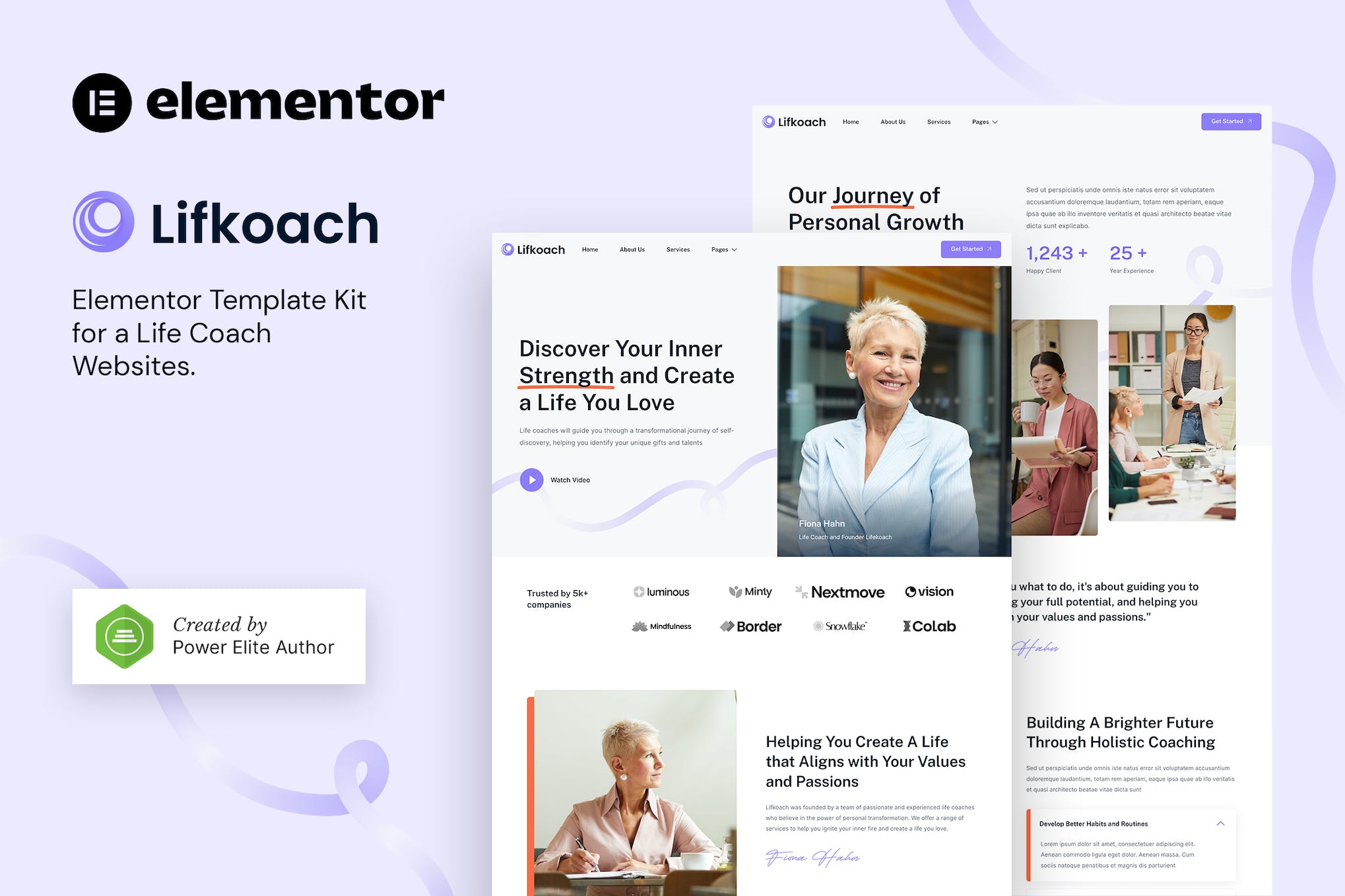 Lifkoach – Life Coach & Mentor Elementor Template Kit template kit cover image