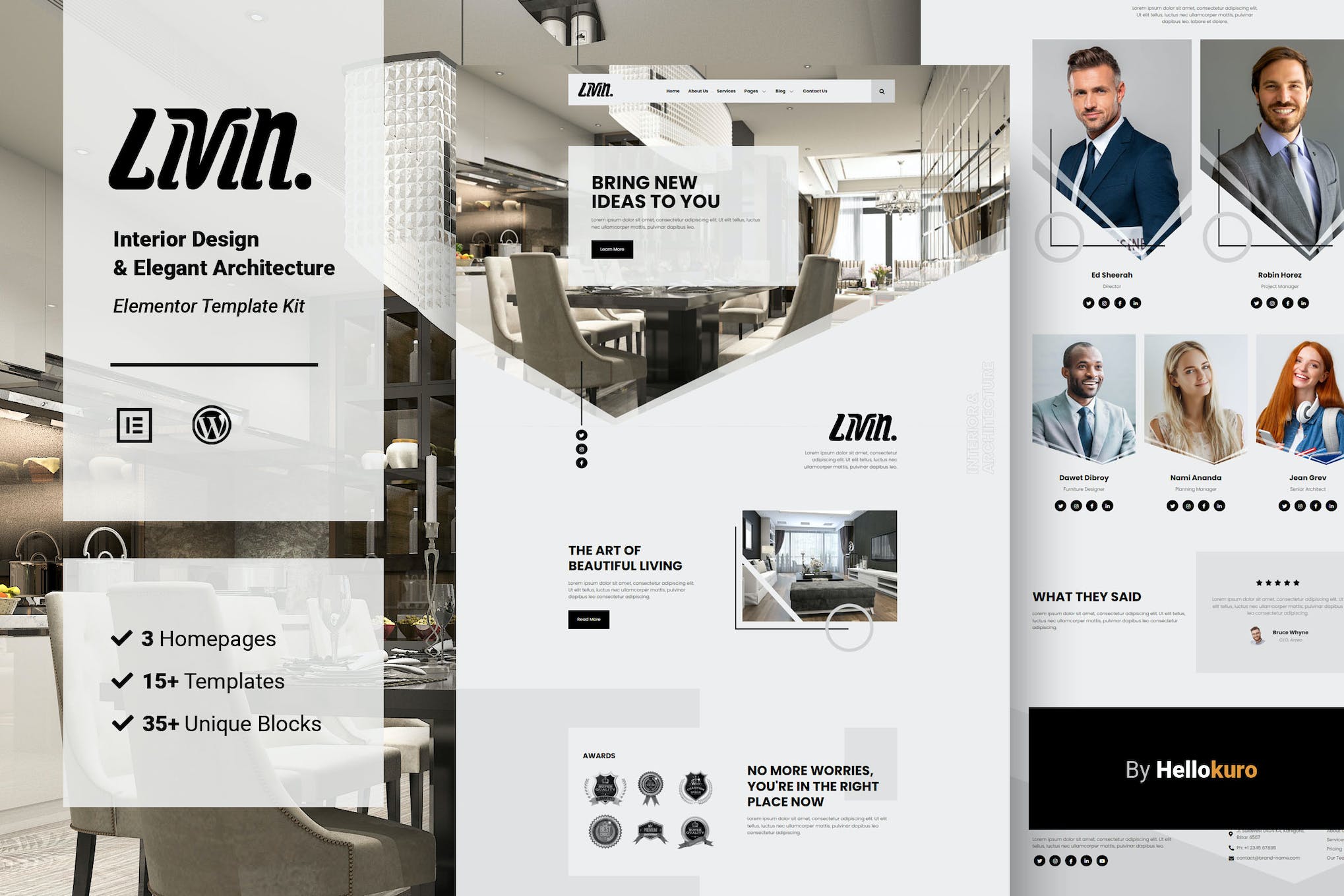 Livin - Interior Design & Architecture Elementor Template Kit template kit cover image