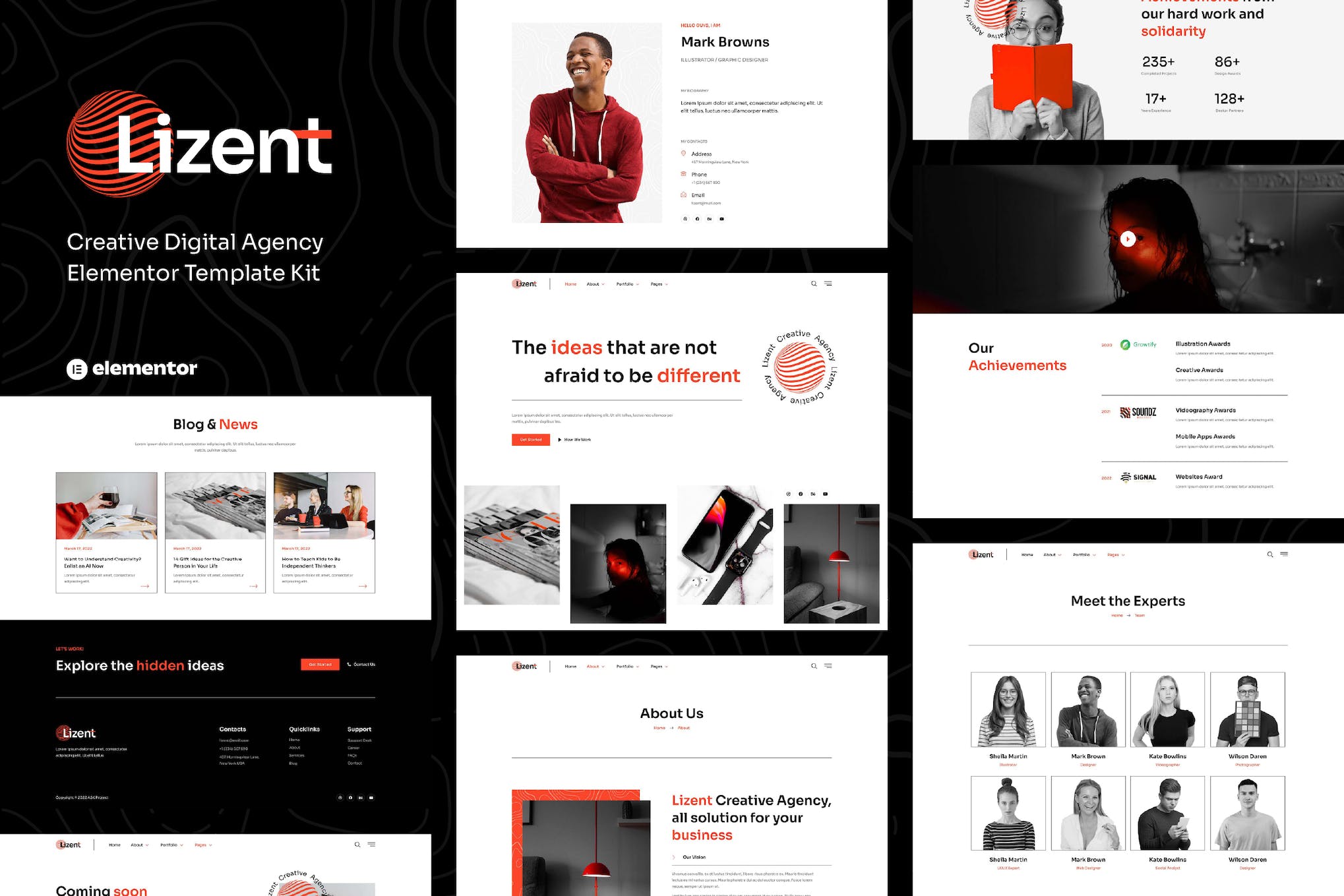 Lizent - Creative Digital Agency Elementor Template Kit template kit cover image