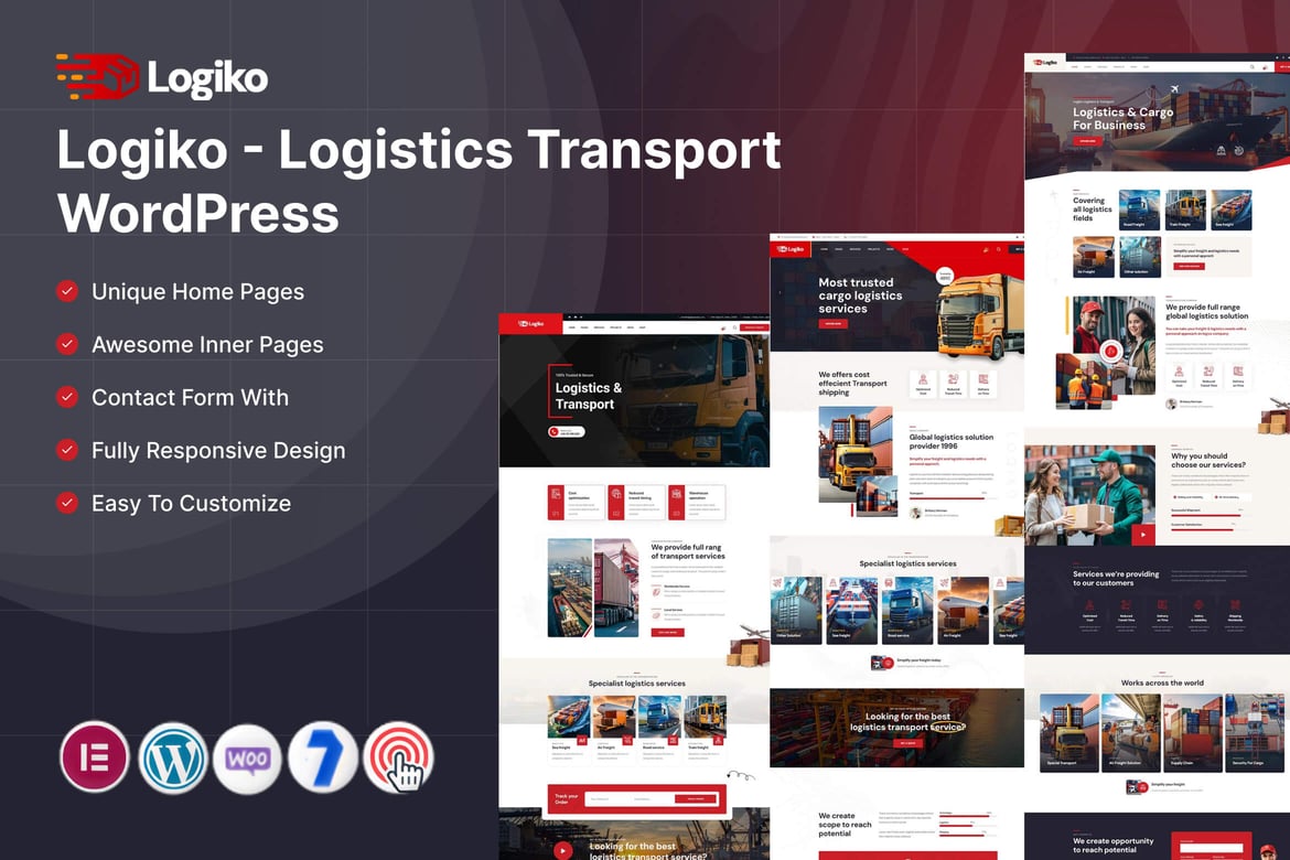 Logiko – Logistics Transport WordPress theme cover image