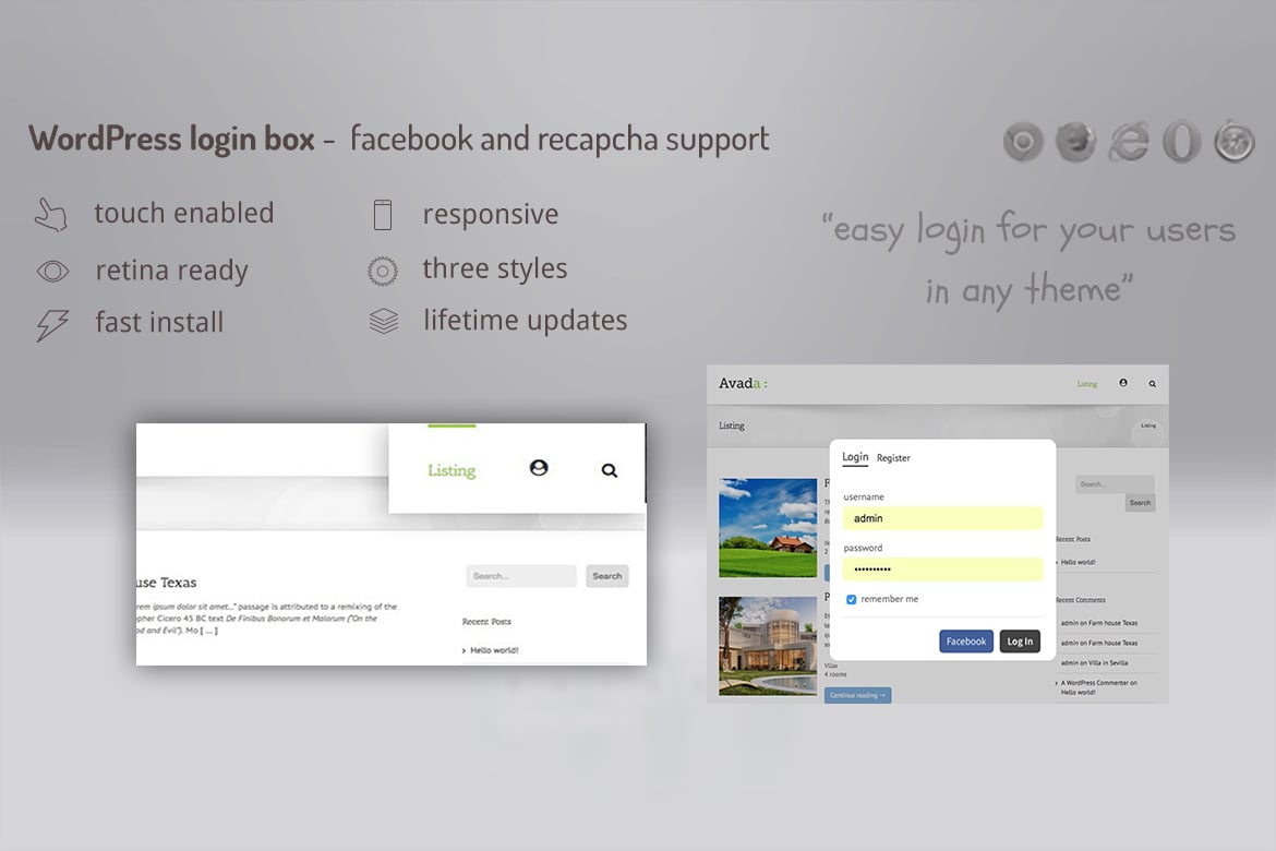 Login lightbox wordpress - easy login / register w plugin cover image