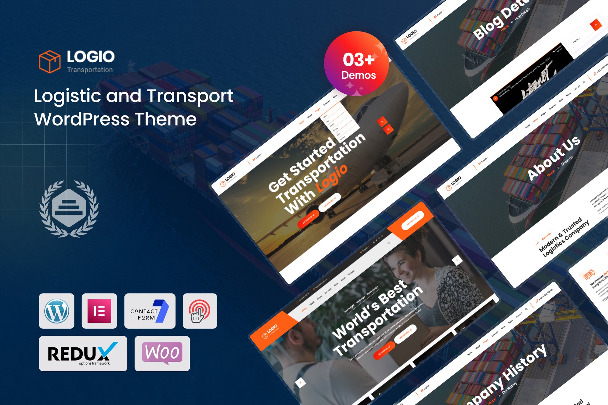 Logio - Logistics & Transport Elementor WordPress theme cover image
