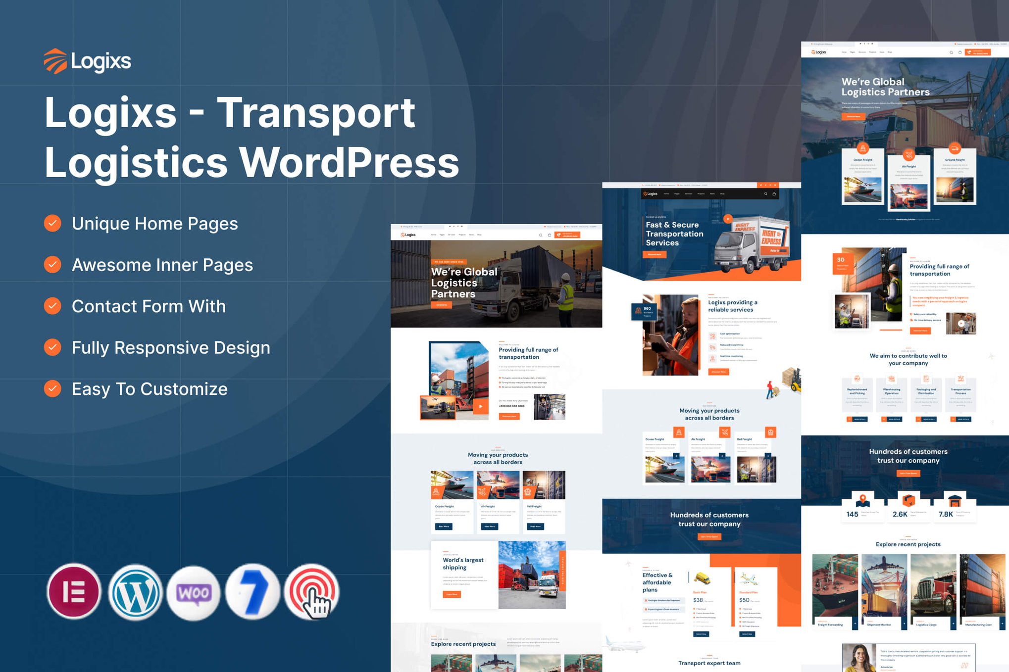 Logixs - Transport Logistics WordPress theme cover image