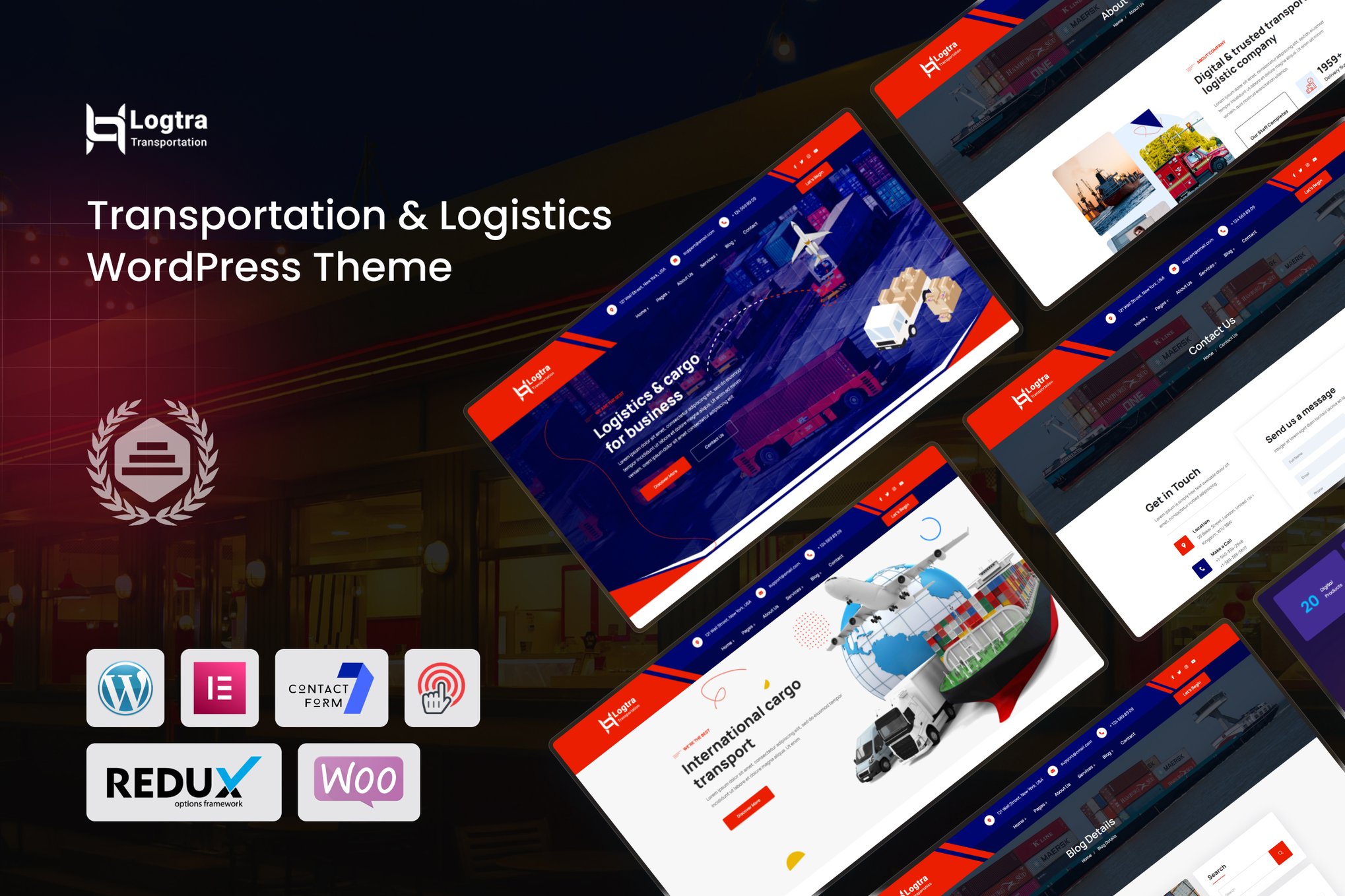 Logtra - Transportation & Logistics WordPress Theme theme cover image