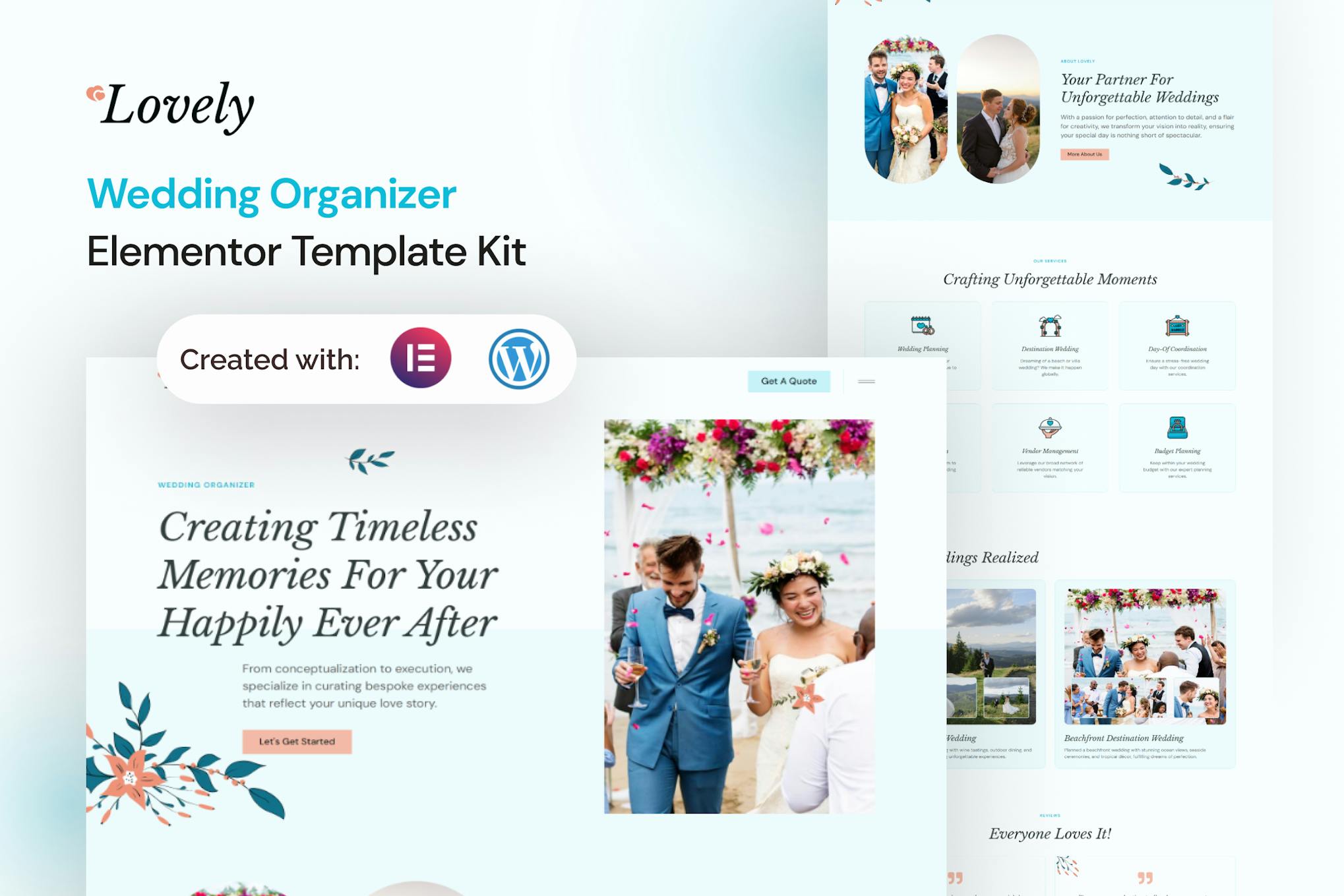 Lovely - Wedding Organizer Elementor Template Kit template kit cover image