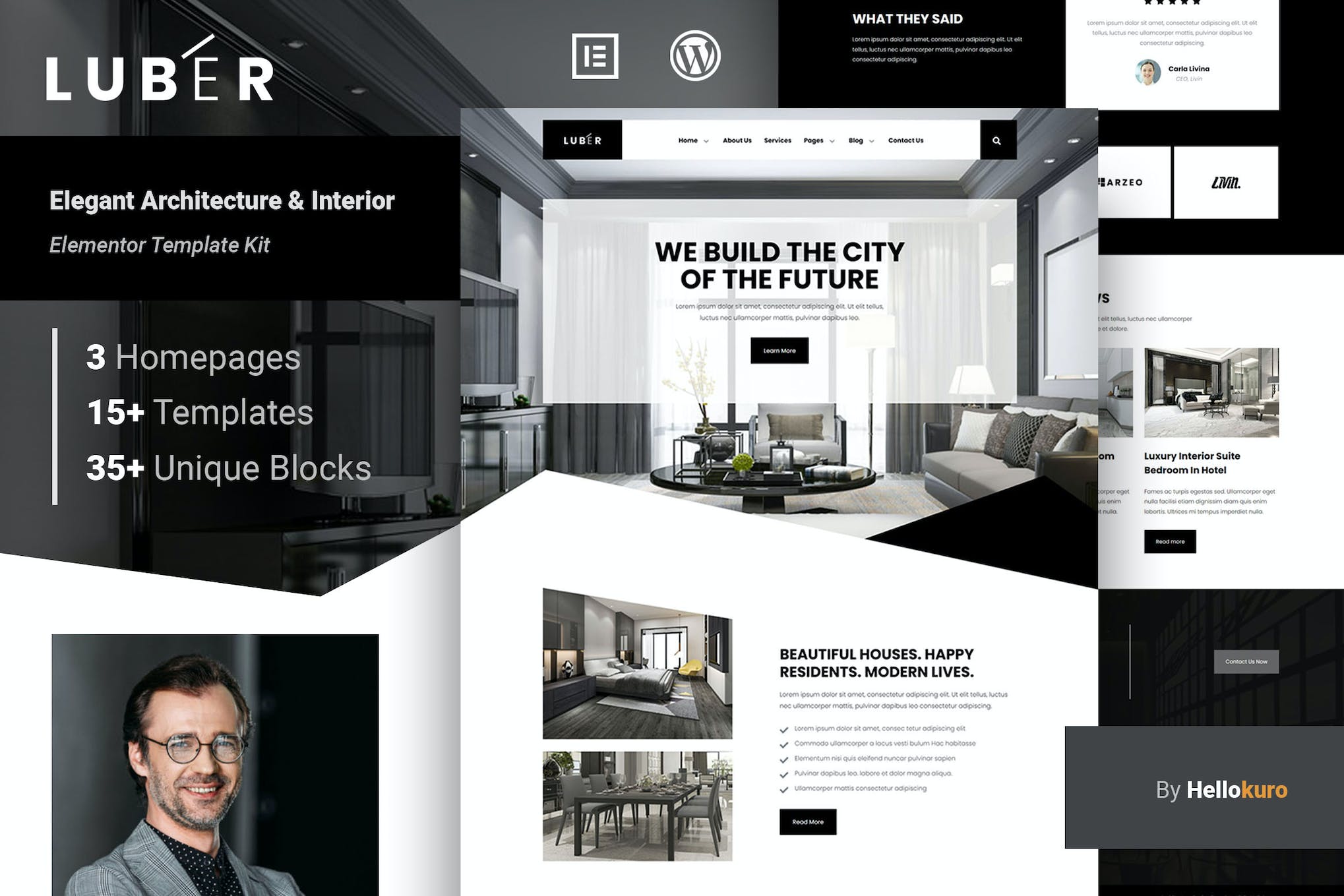 Luber - Elegant Architecture & Interior Elementor Template Kit template kit cover image