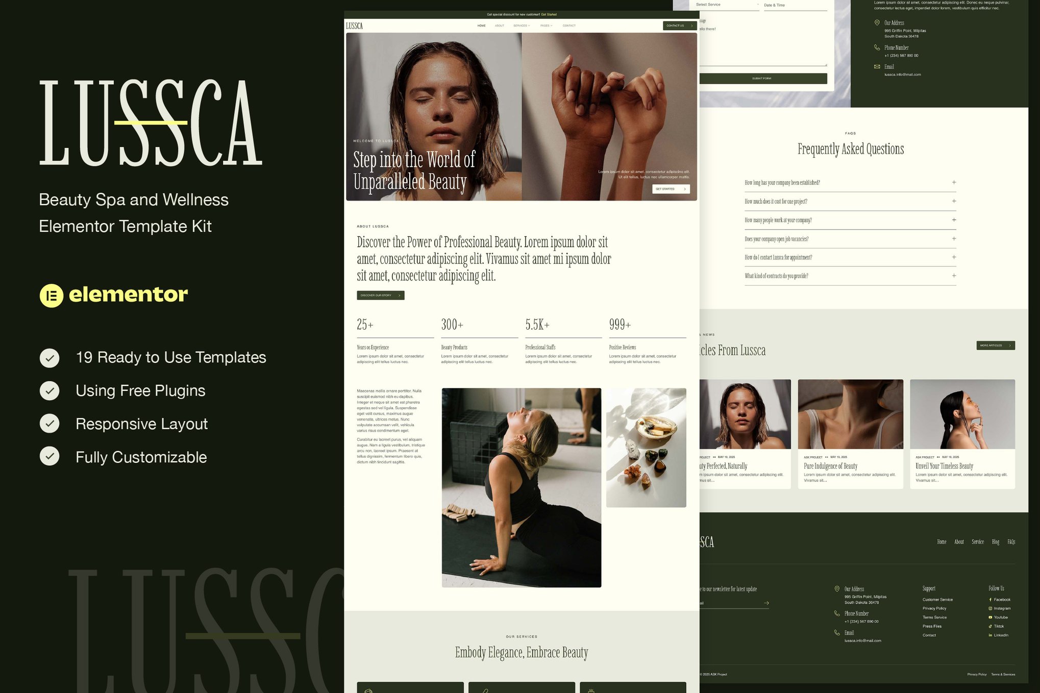 Lussca - Beauty Spa & Wellness Elementor Template Kit template kit cover image