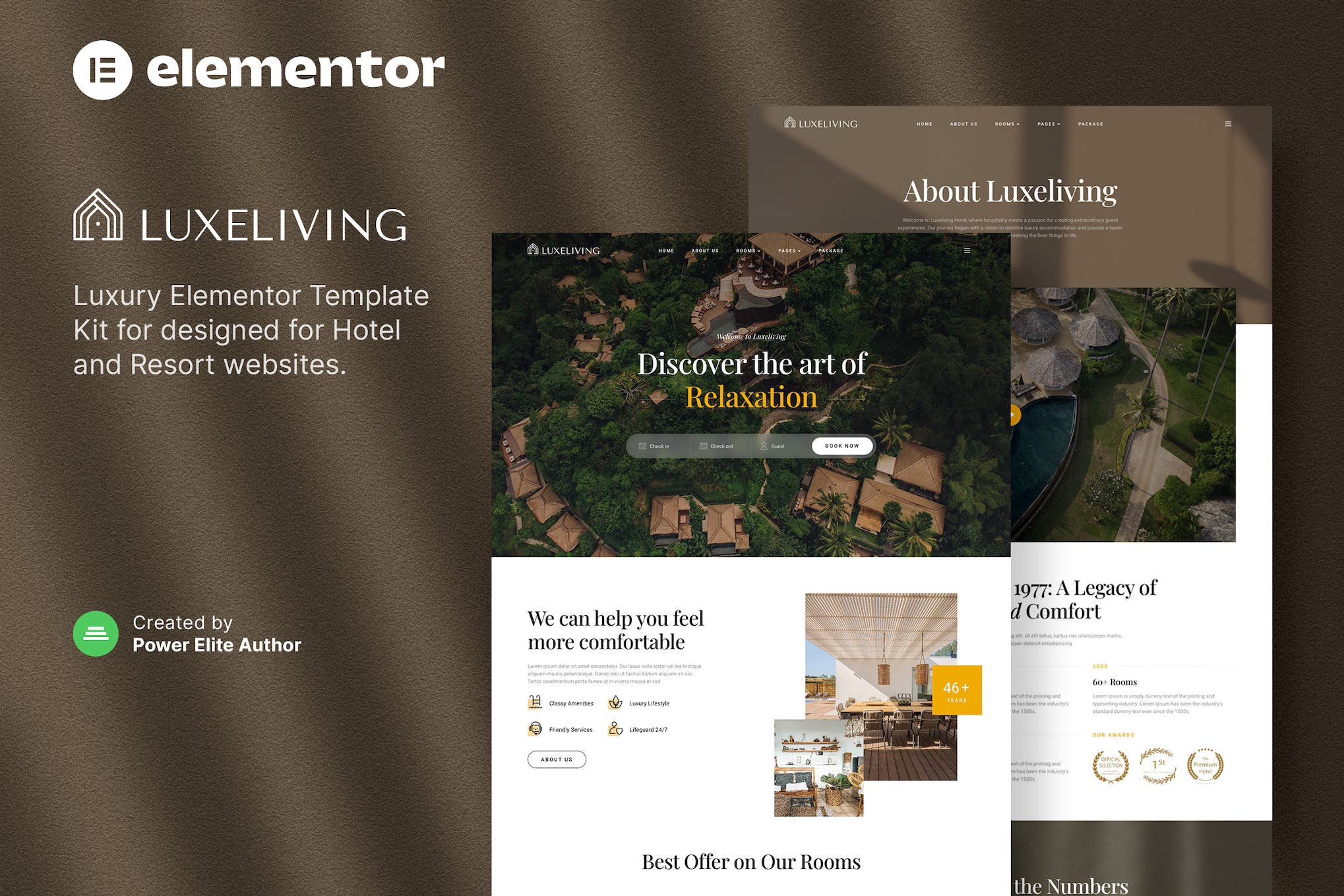 Luxeliving – Luxury Resort & Hotel Elementor Template Kit template kit cover image