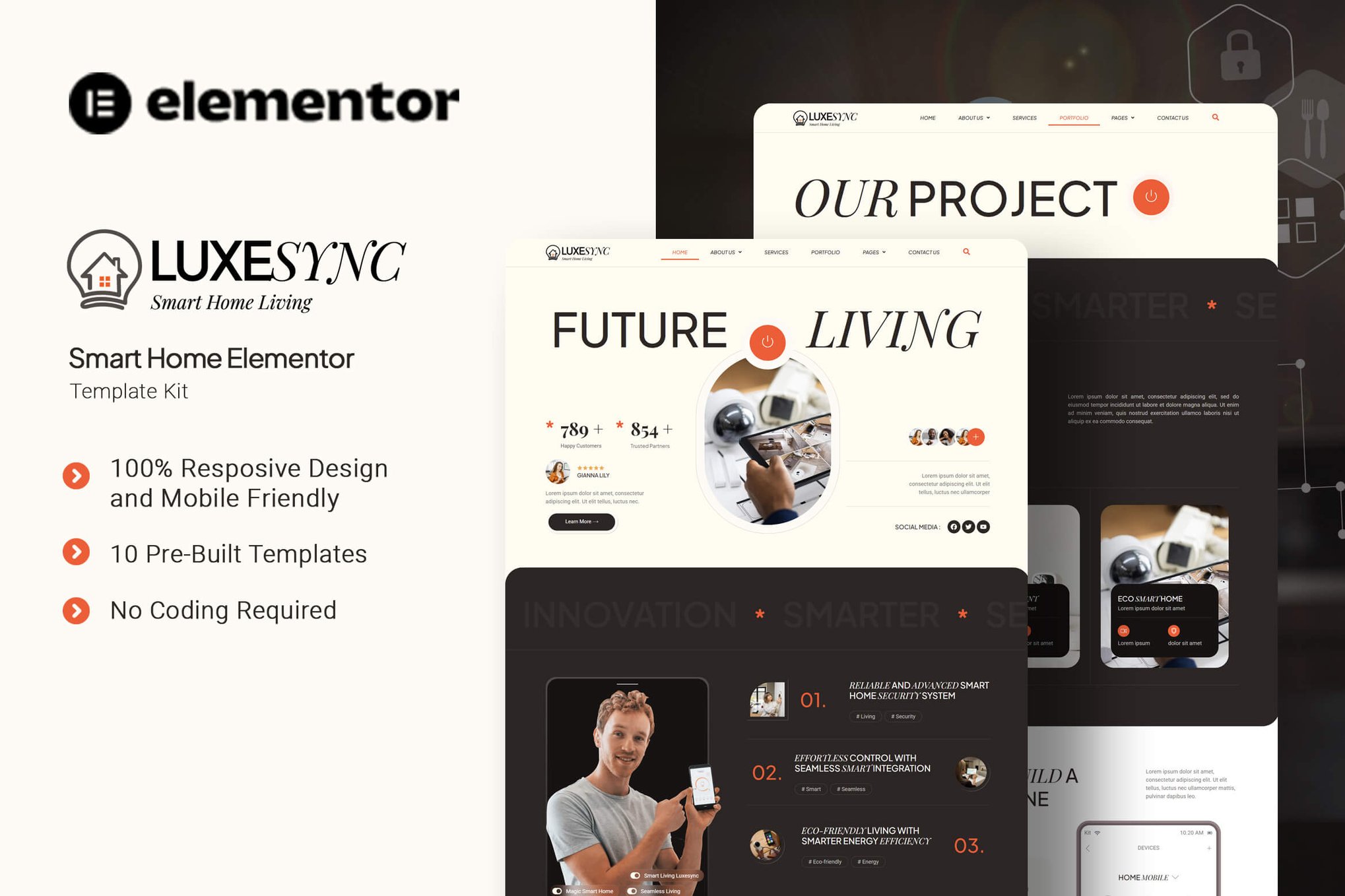Luxesync - Smart Home Elementor Template Kit template kit cover image