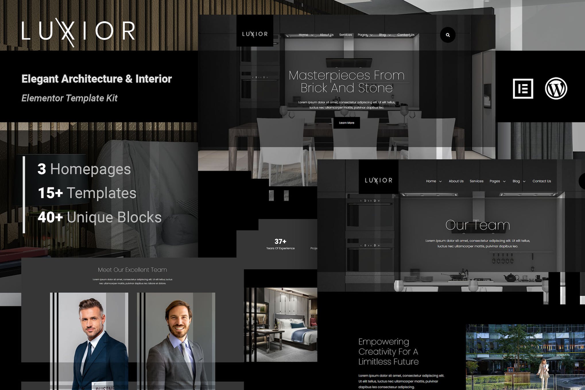 Luxior - Elegant Architecture & Interior Elementor Template Kit template kit cover image