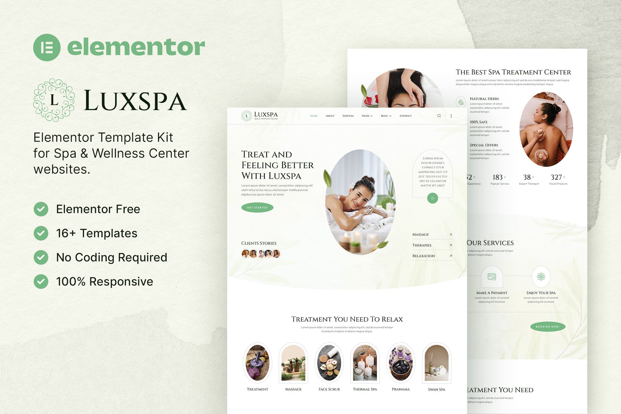 Luxspa – Spa & Wellness Center Elementor Template Kit template kit cover image