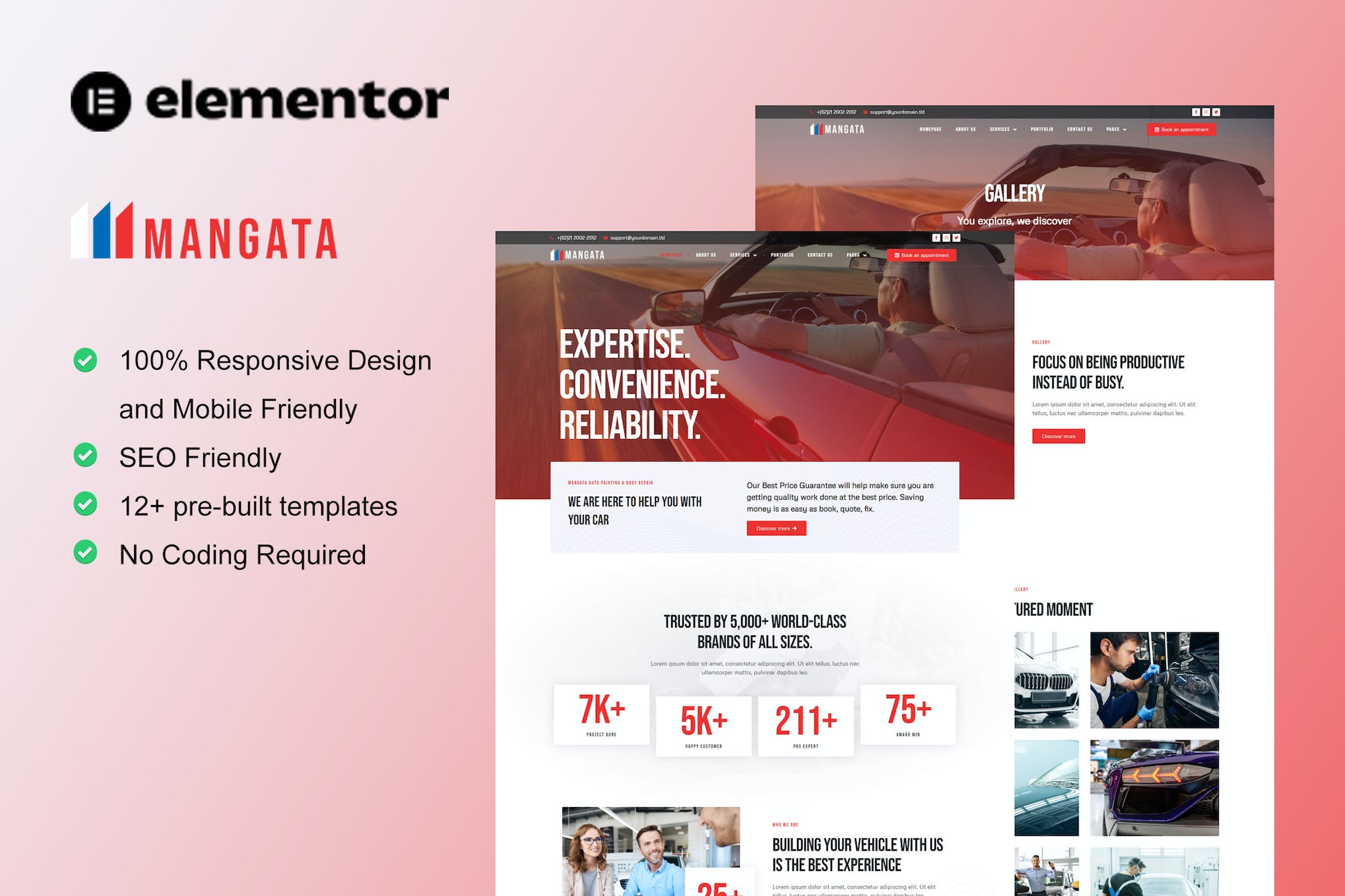 Mangata - Car Painting & Repair Elementor Template Kit template kit cover image
