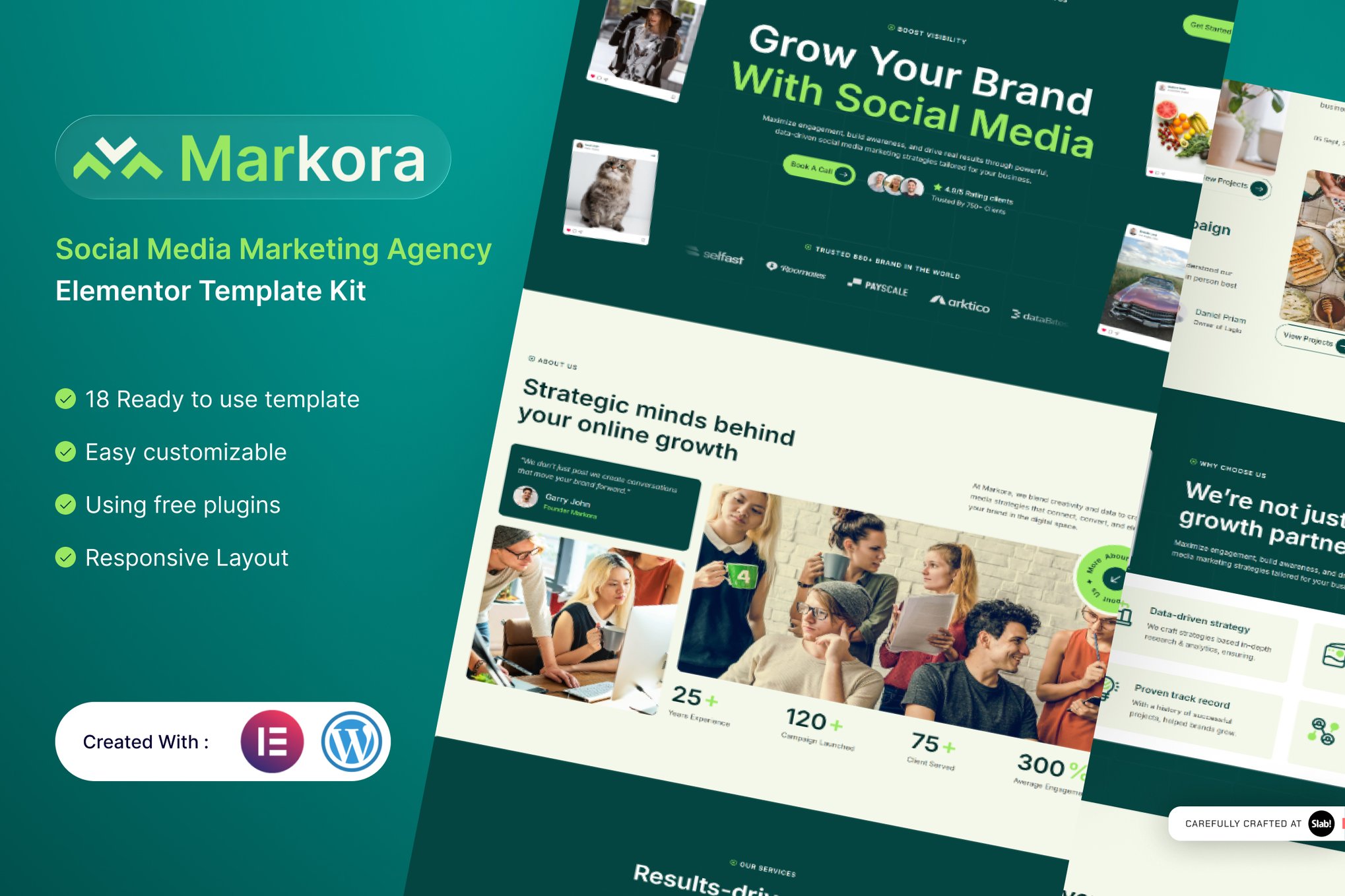 Markora - Social Media Marketing Agency Elementor Template Kit template kit cover image