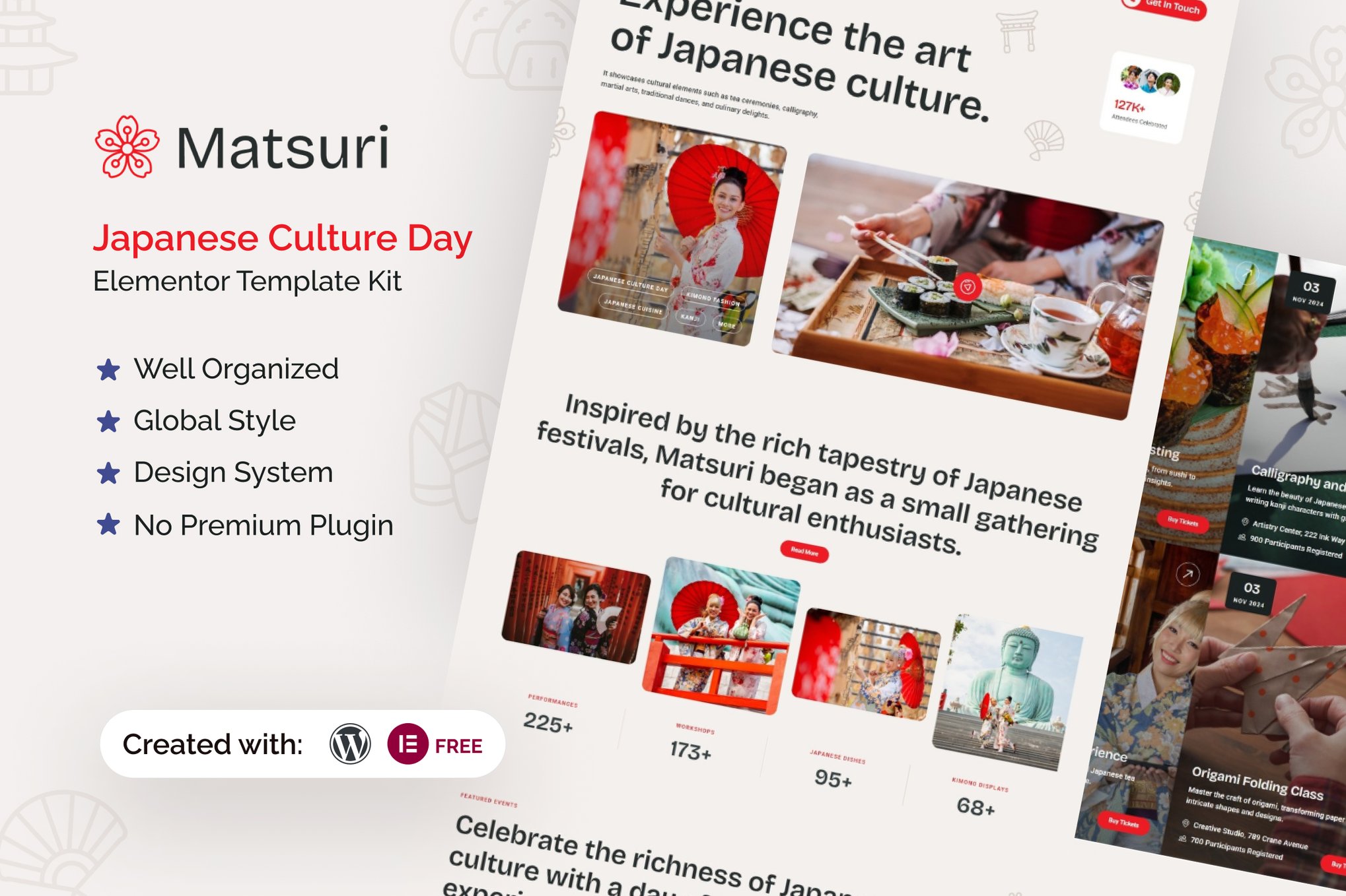 Matsuri - Japanese Culture Day Elementor Template Kit template kit cover image