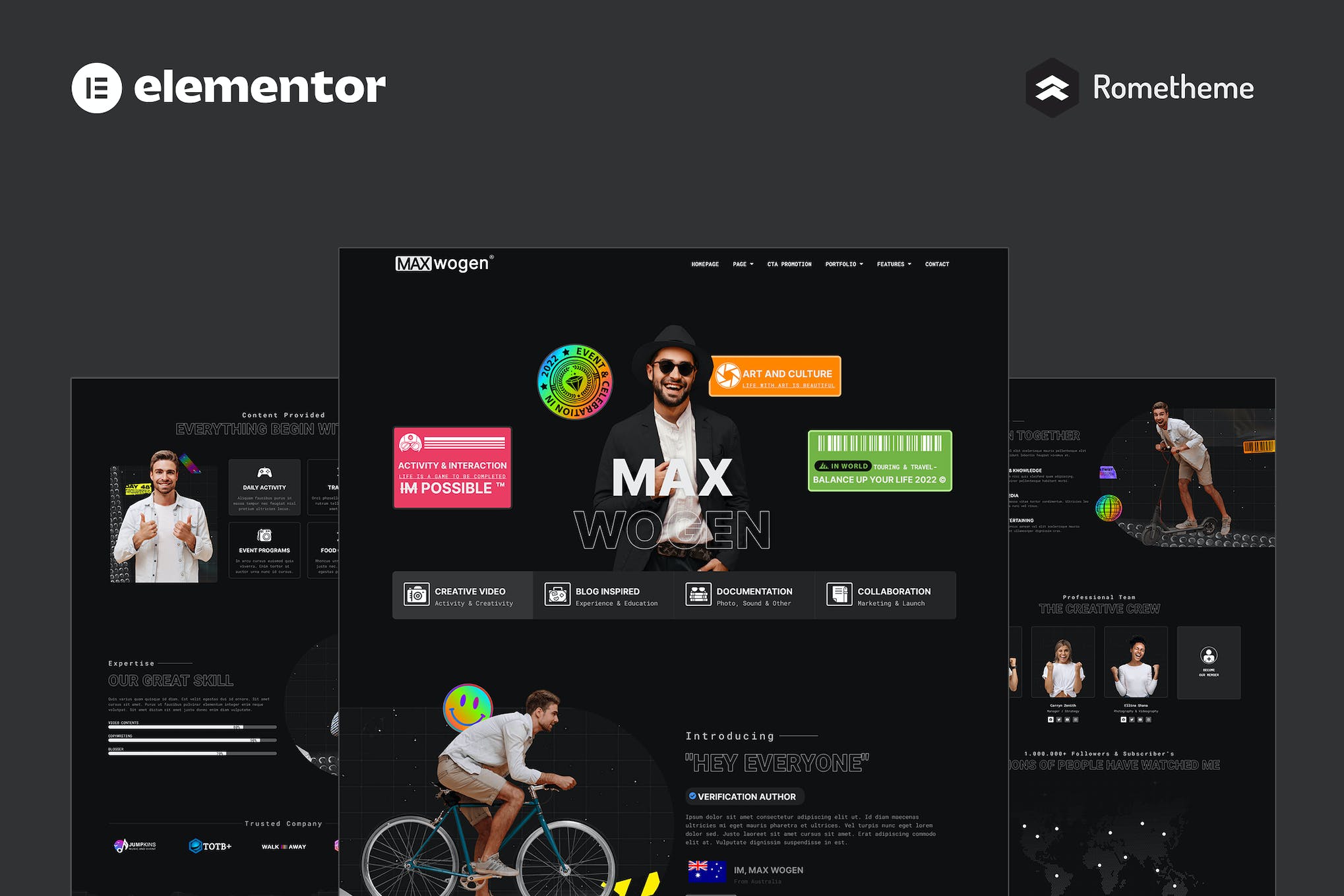 MAX - Content Creator Elementor Pro Full Site Template Kit template kit cover image